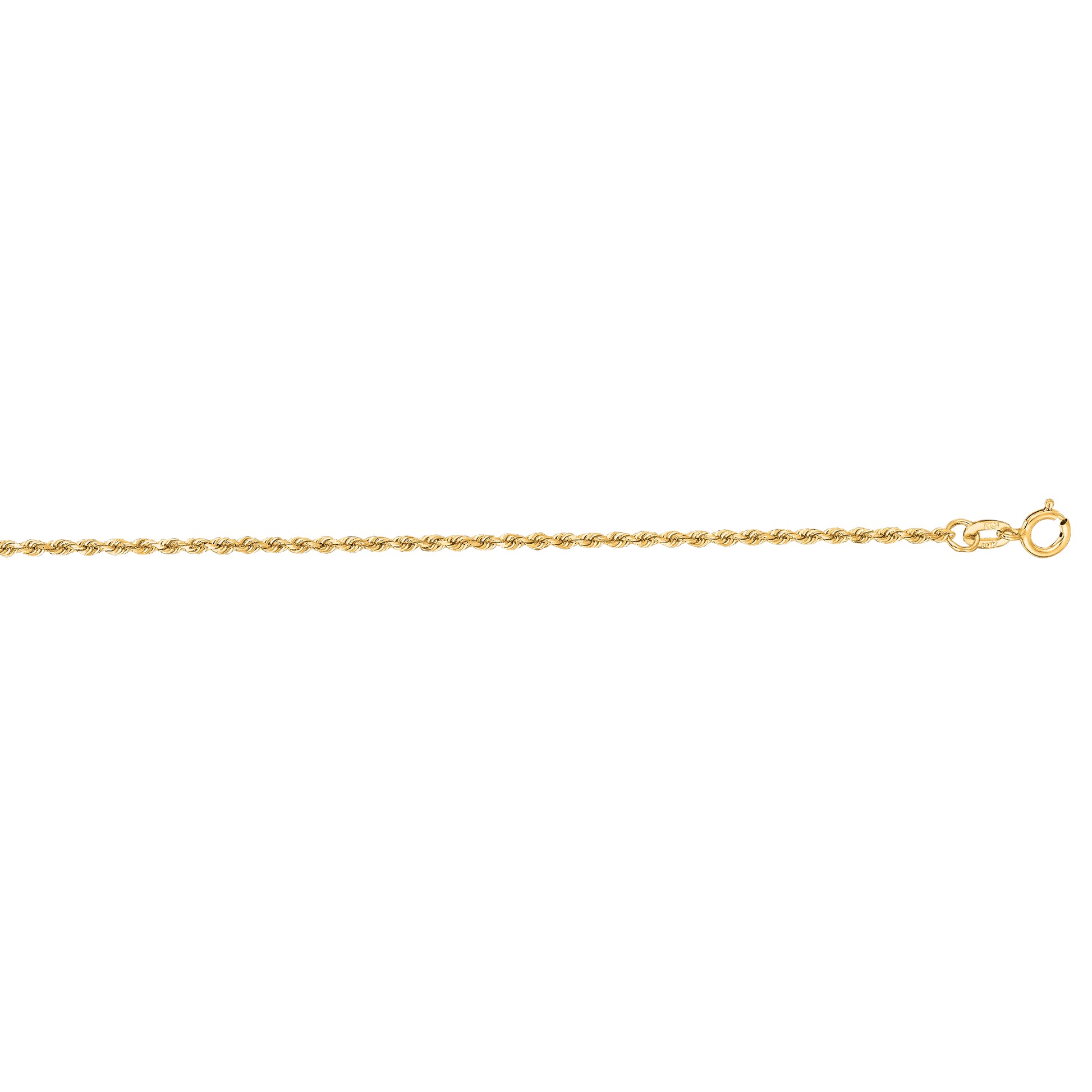 10K Gold 1.4mm Solid Diamond Cut Royal Rope Chain