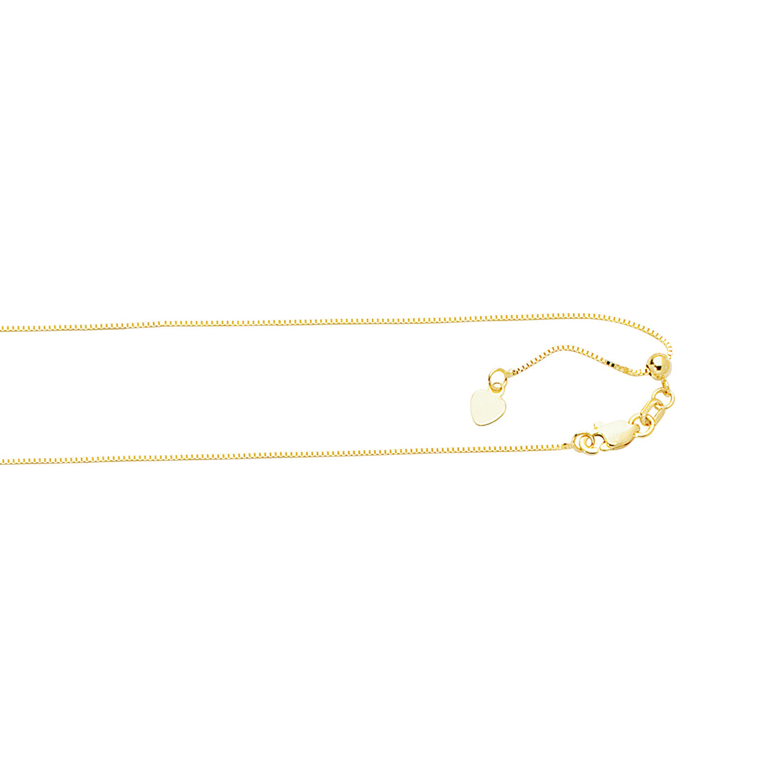 10K Gold 0.68mm Adjustable Box Chain