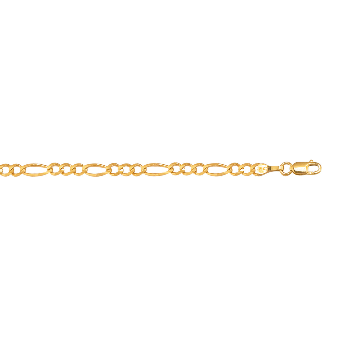 10K Gold 3.7mm Figaro Chain