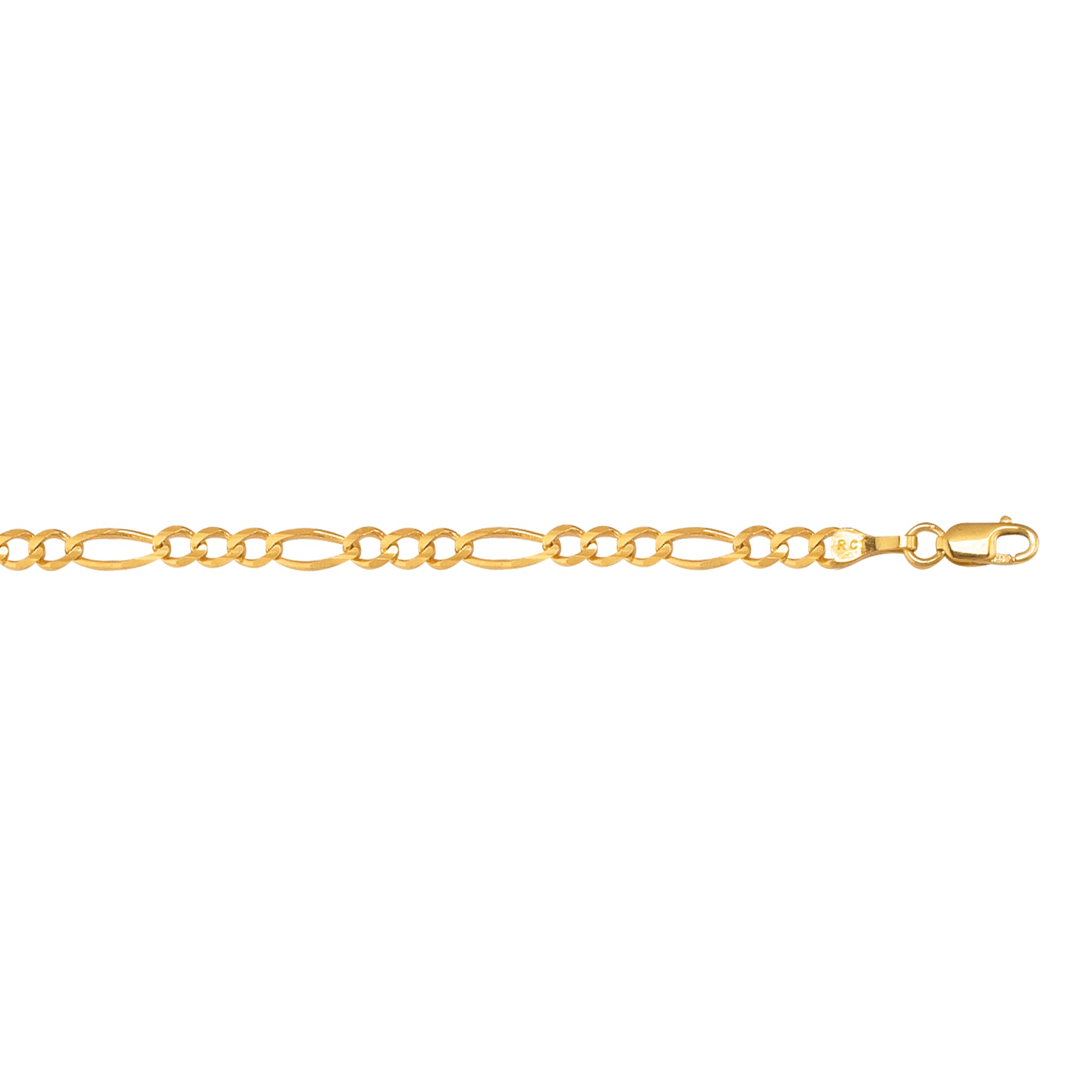 10K Gold 3.7mm Figaro Chain
