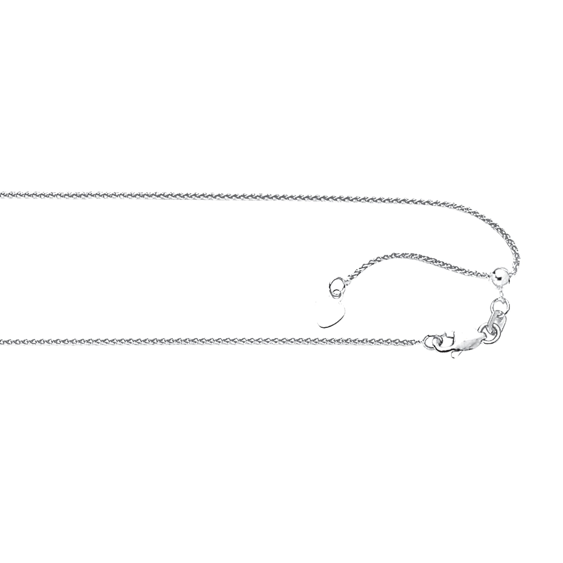 10K Gold 1.0mm Adjustable Wheat Chain