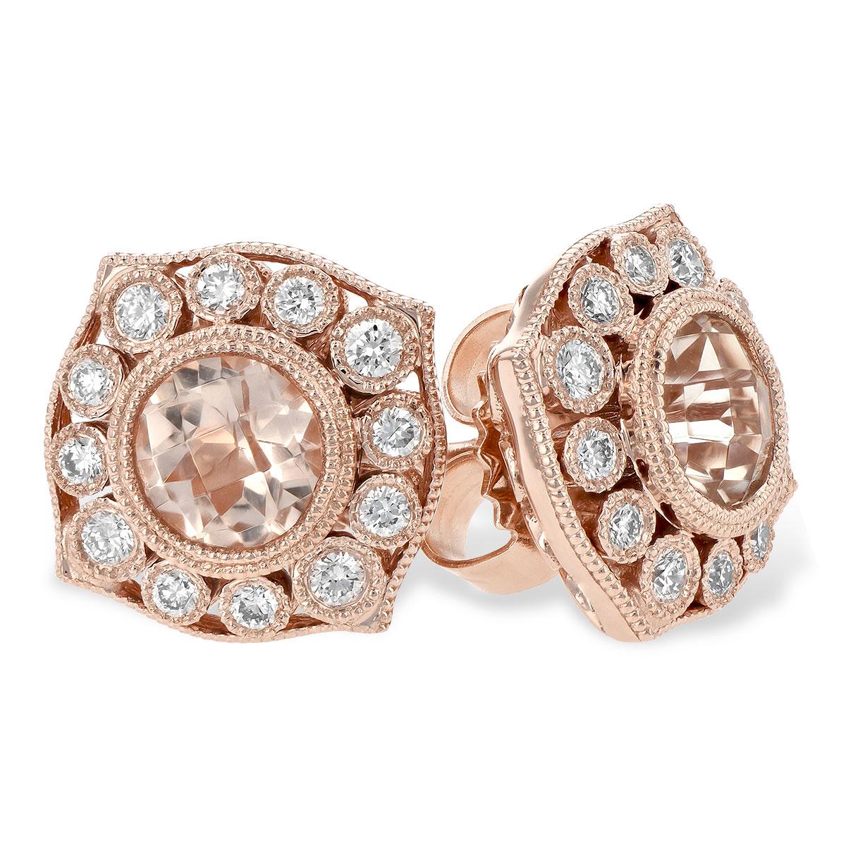 14KT Gold Morganite Earrings