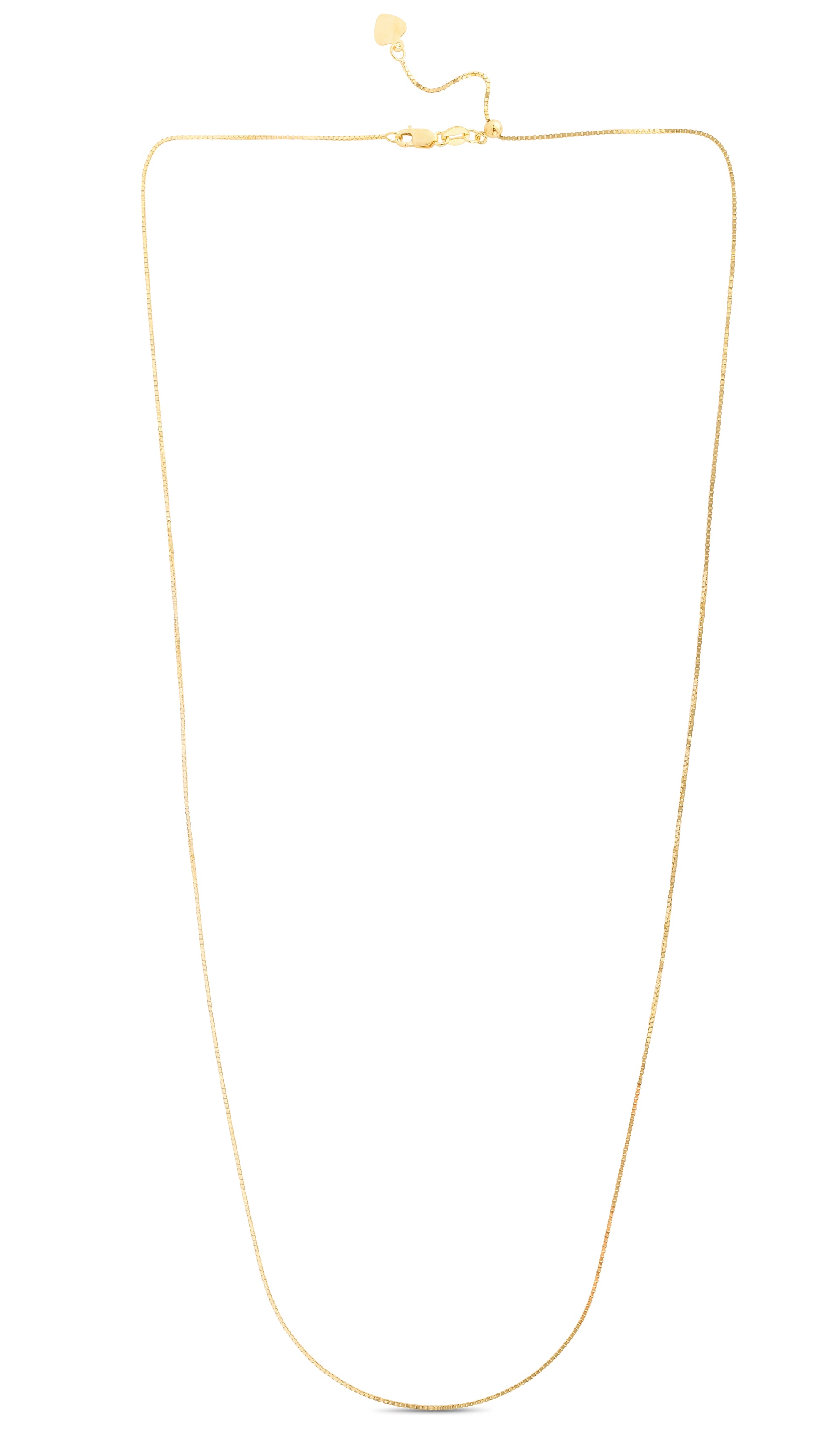 14K Gold 0.94mm Adjustable Box Chain