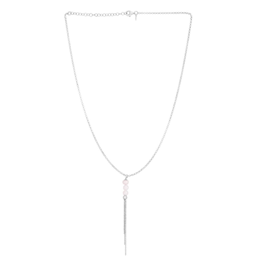 Sterling Silver Pearl Tassel Necklace