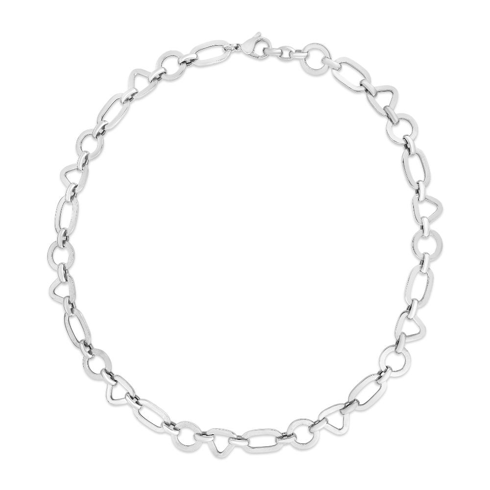 Silver Geometric Link Chain