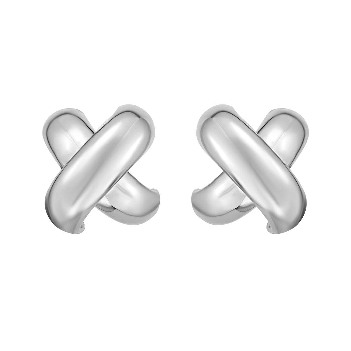 Silver Puffy X Earring