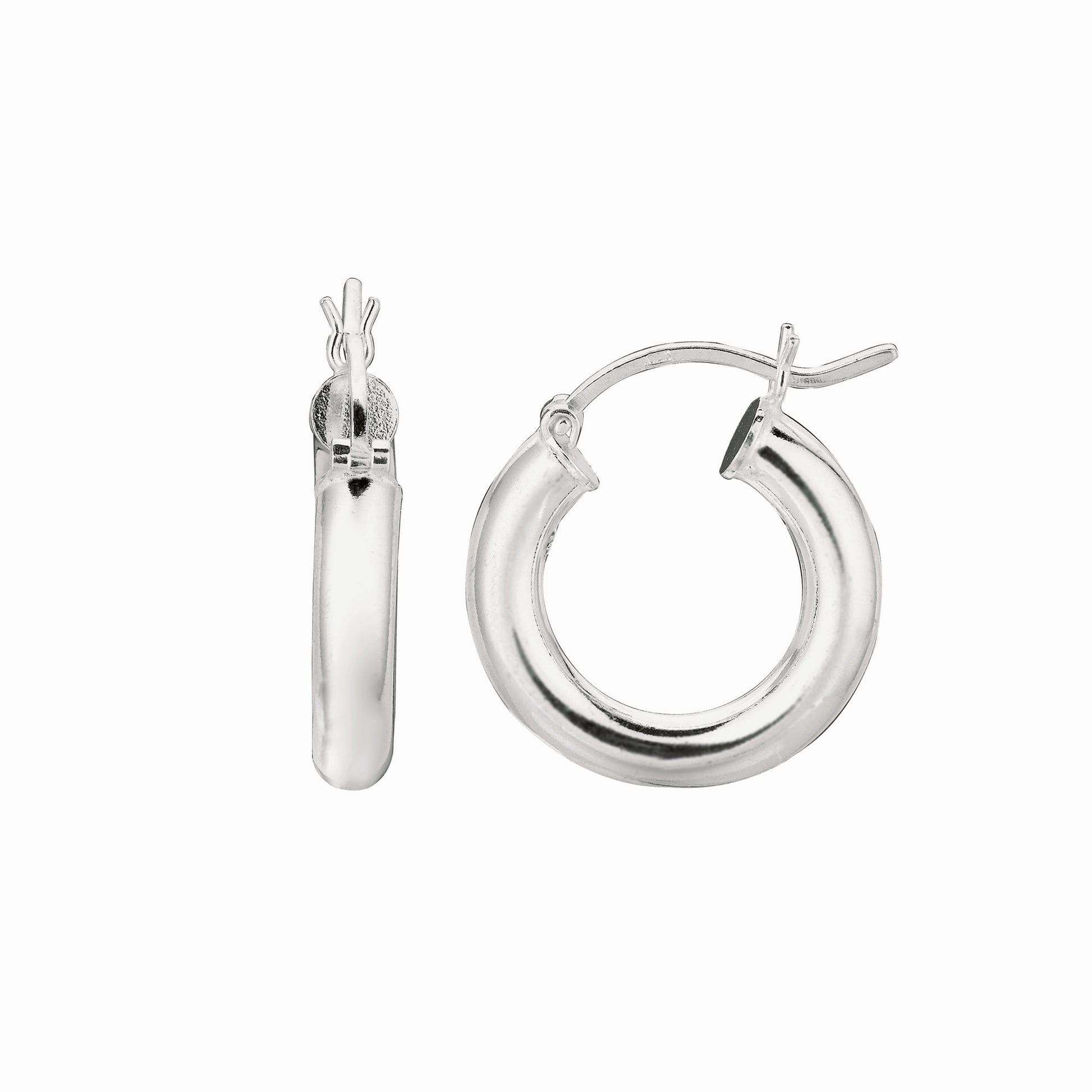 Silver 4x25mm Hoop Earring