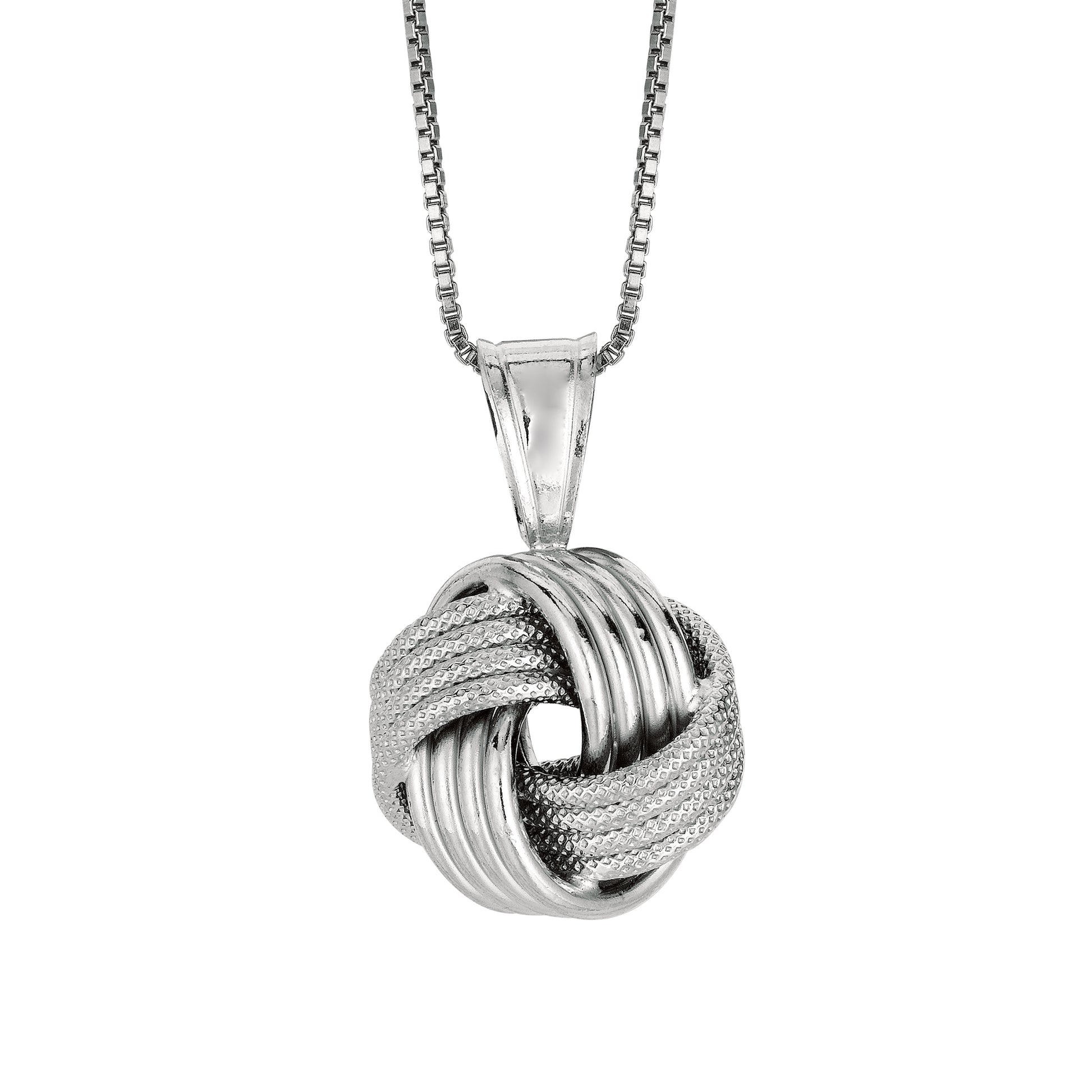 Silver Multirow Love Knot Necklace