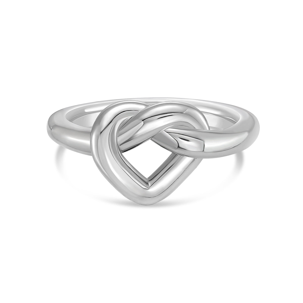 Silver Open Heart Knot Ring