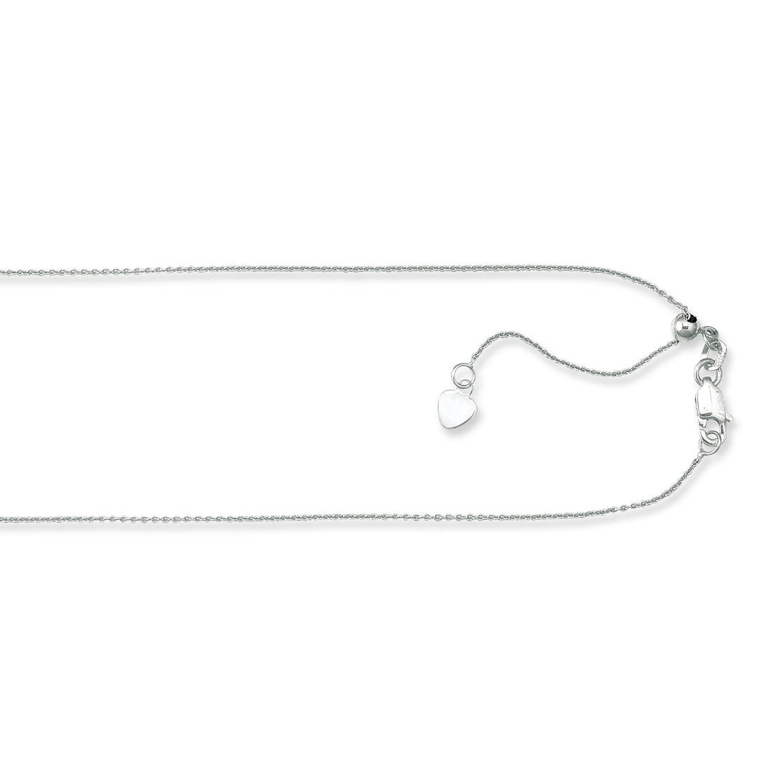 Silver 1.1mm Adjustable 30"" Cable Chain