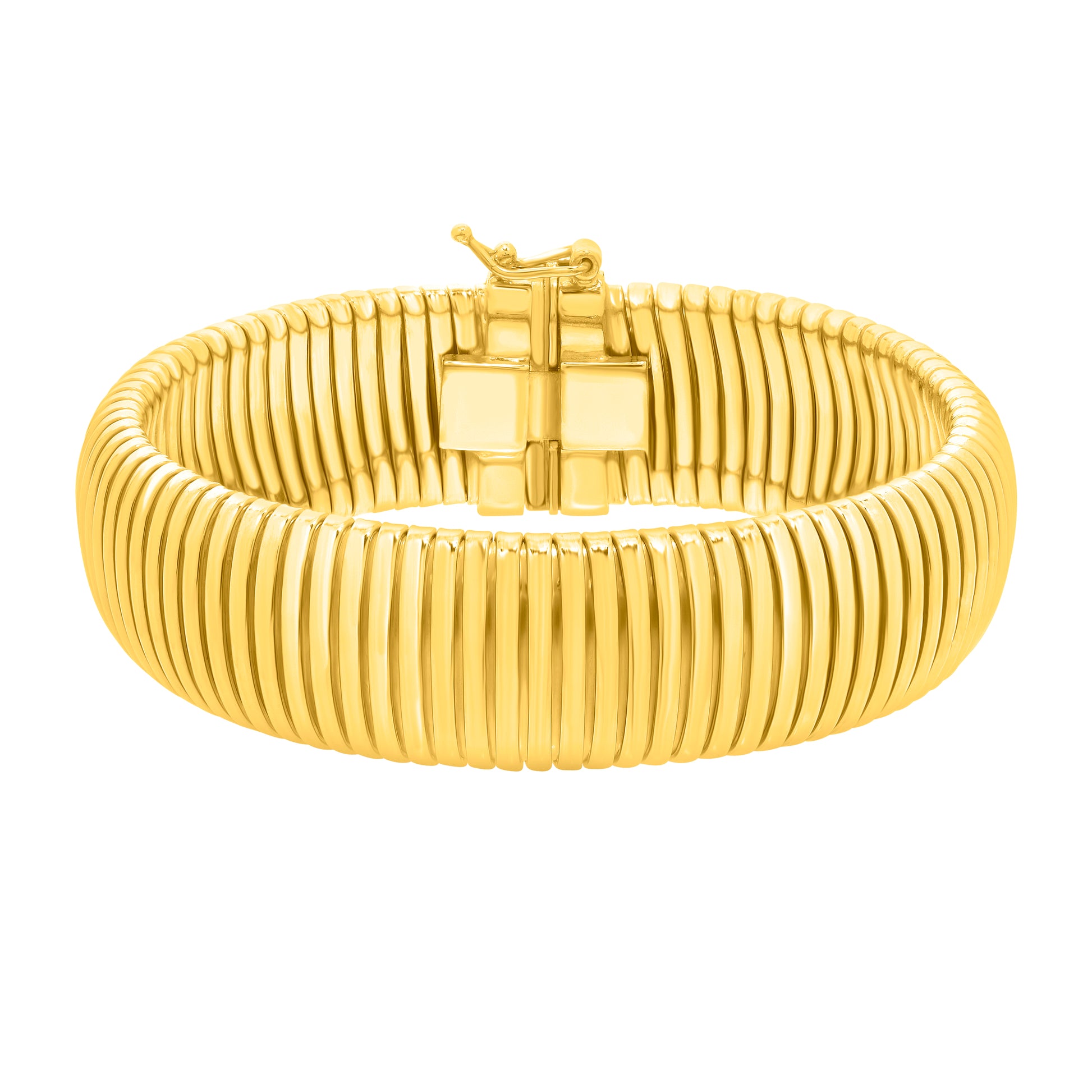 Gold Over Silver Tubogas 7.25"" 16mm Bracelet
