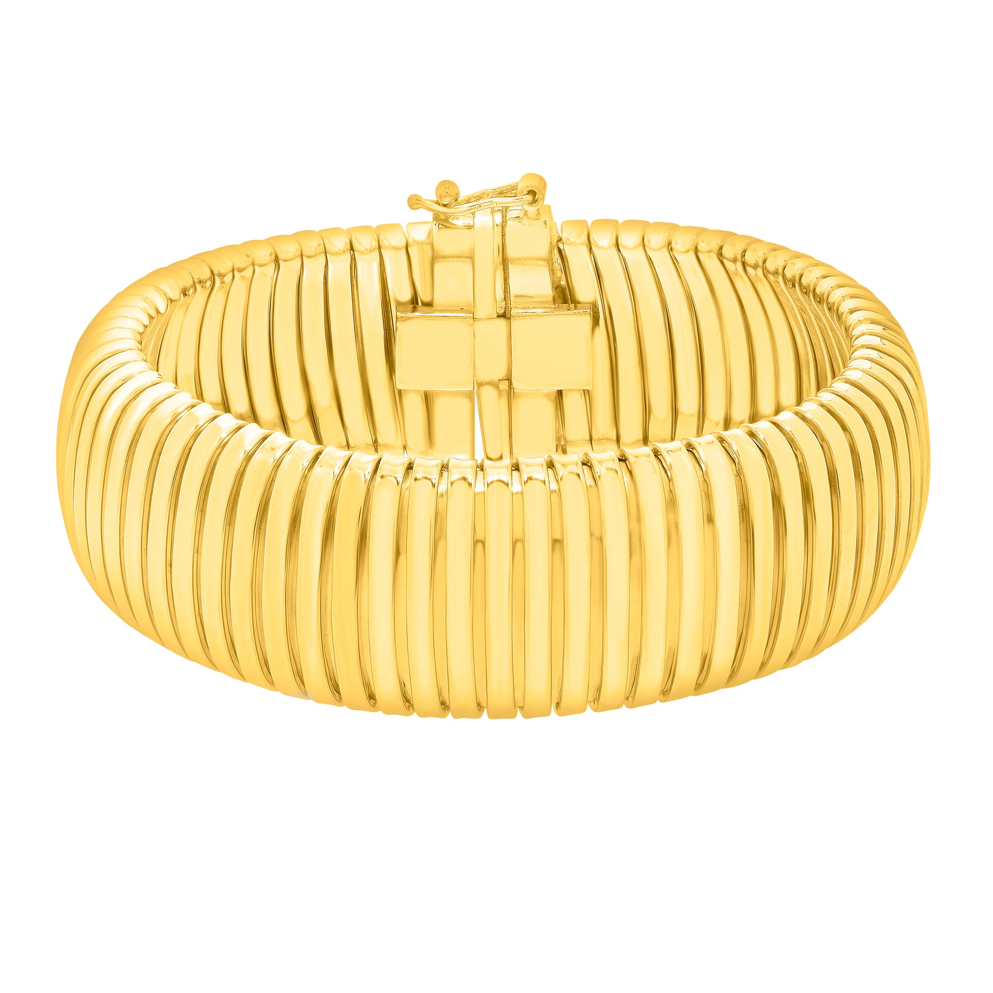 Gold Over Silver Tubogas 7.5"" 18mm Bracelet