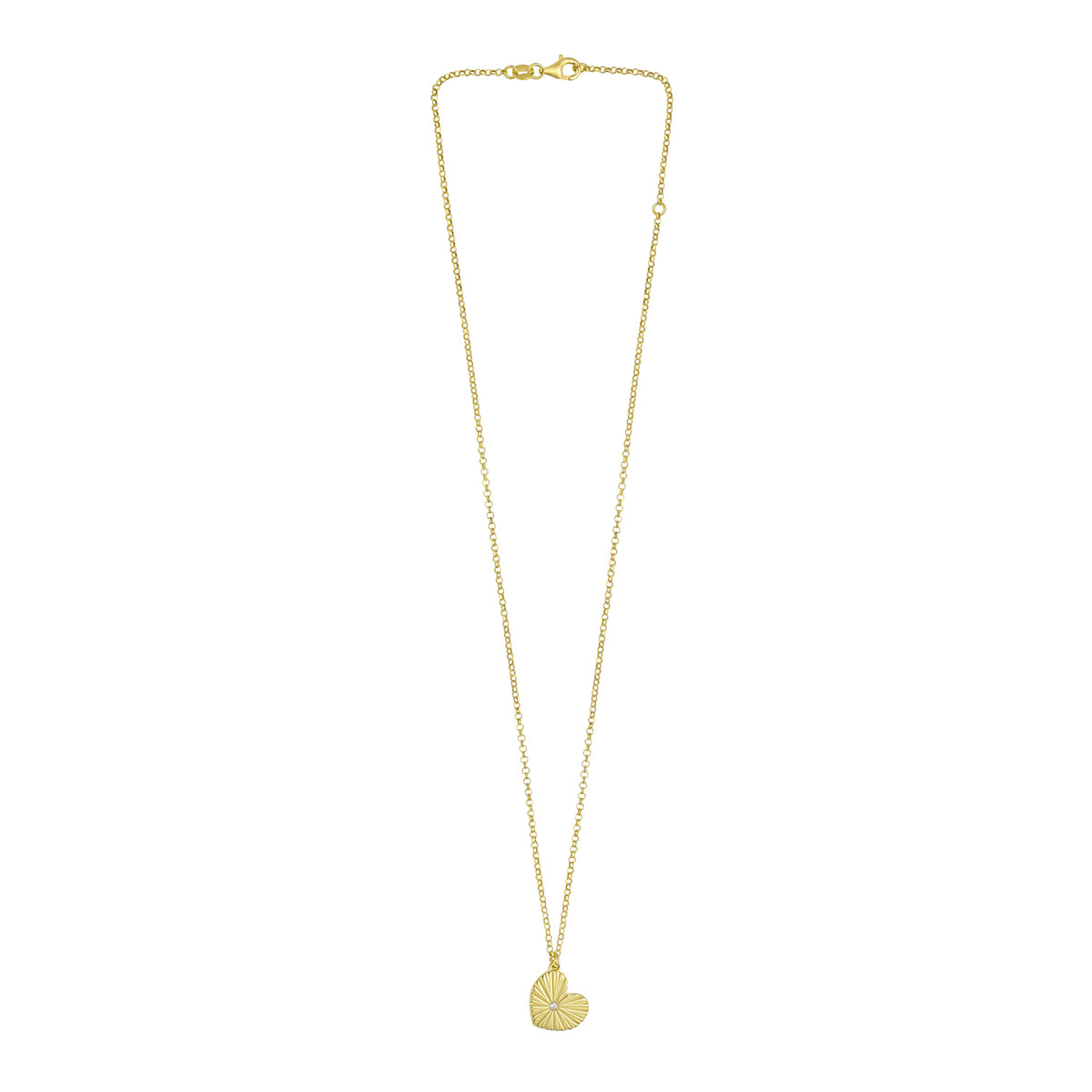 Gold Over Silver Radiating Heart Necklace