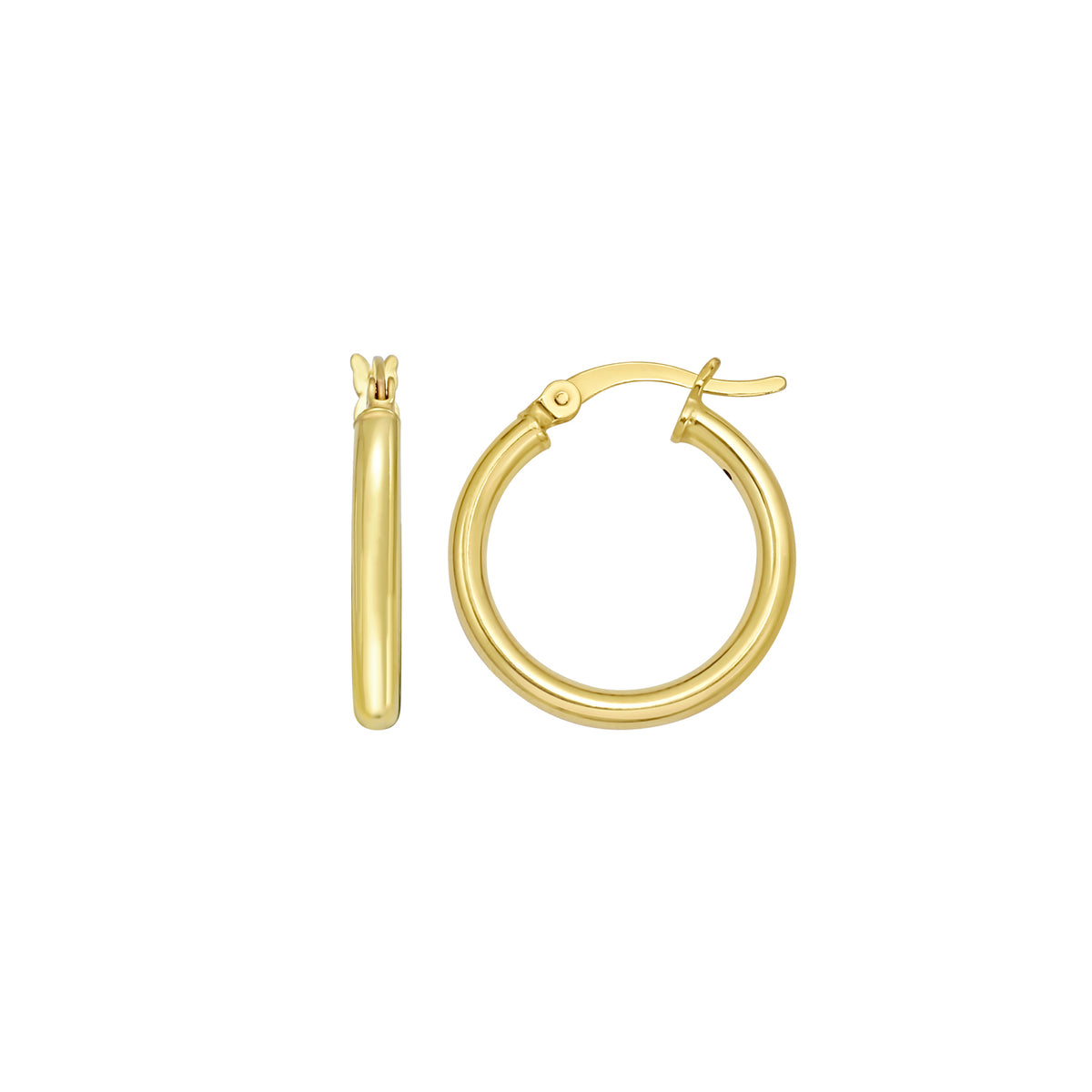 Gold Over Silver 2x15mm Hoop Earring