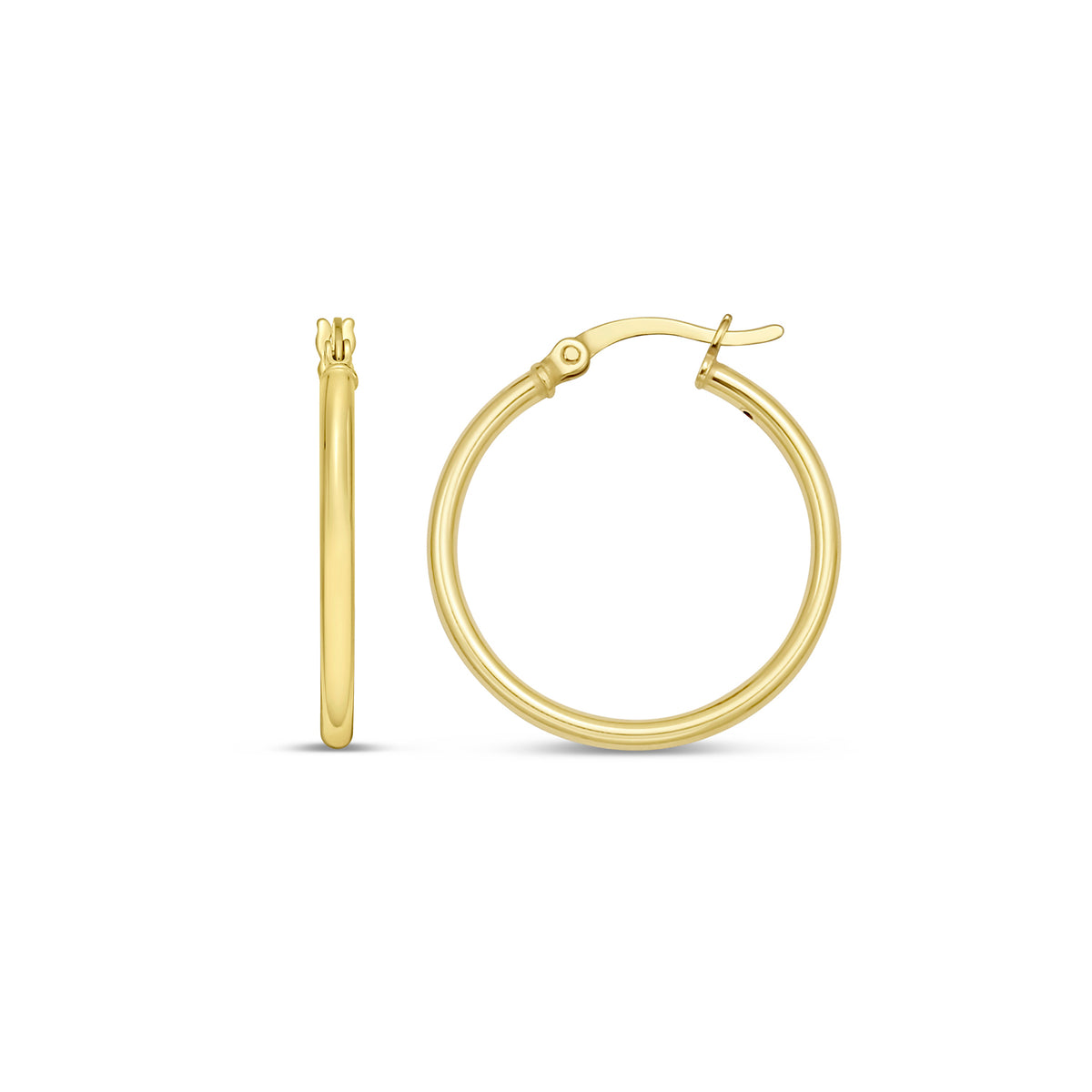 Gold Over Silver 2x20mm Hoop Earring