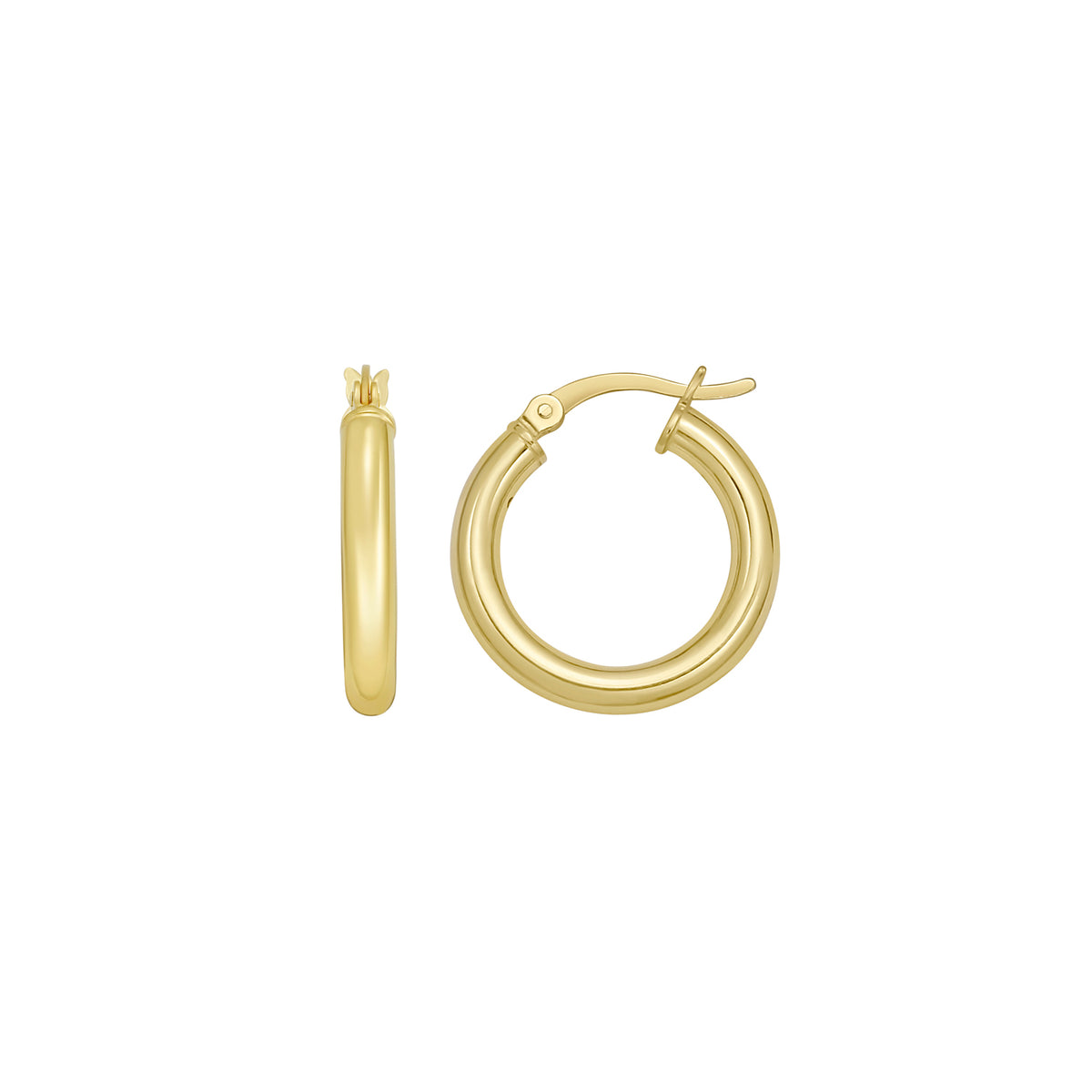 Gold Over Silver 3x15mm Hoop Earring