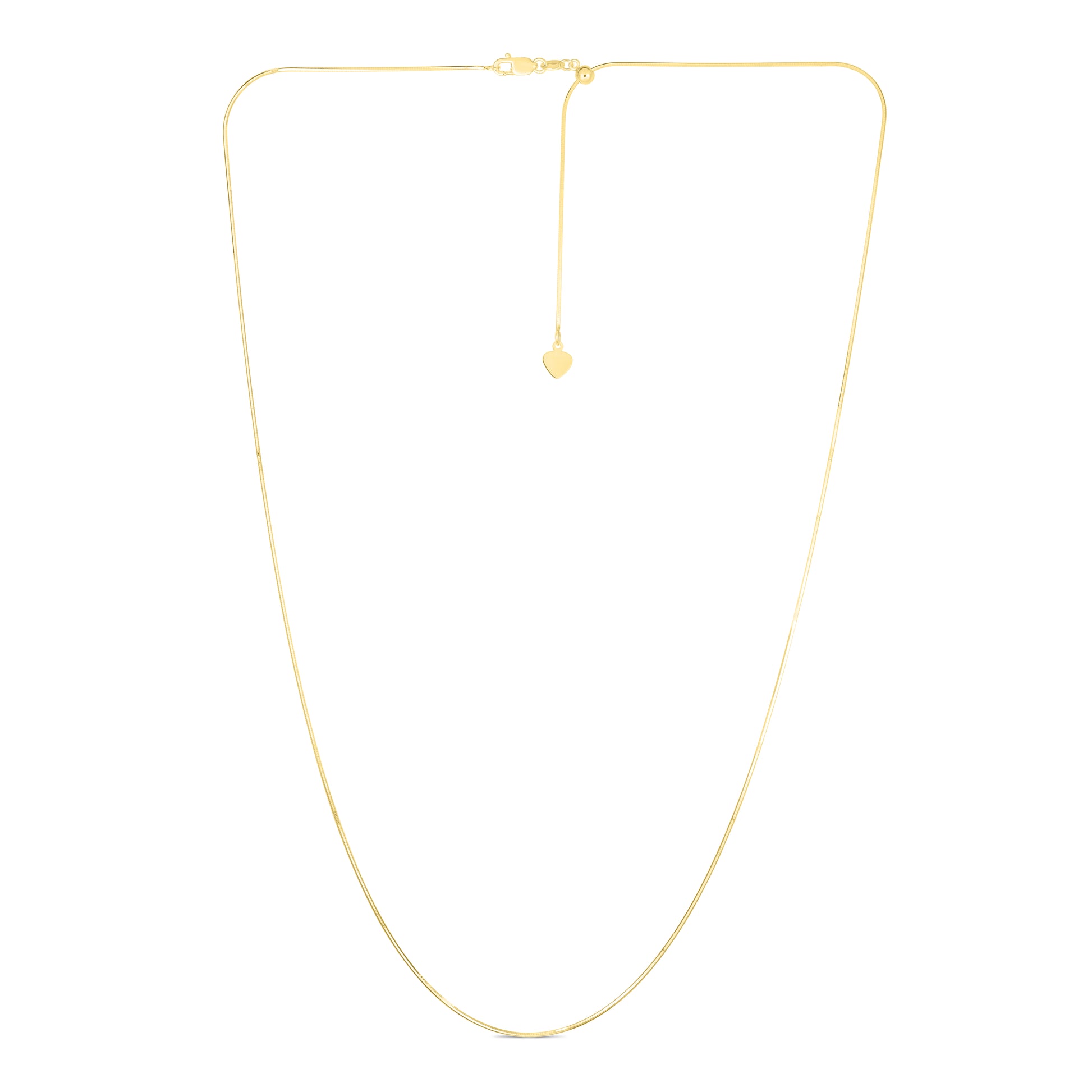 14K Gold 0.80mm Adjustable Octagonal Snake Chain
