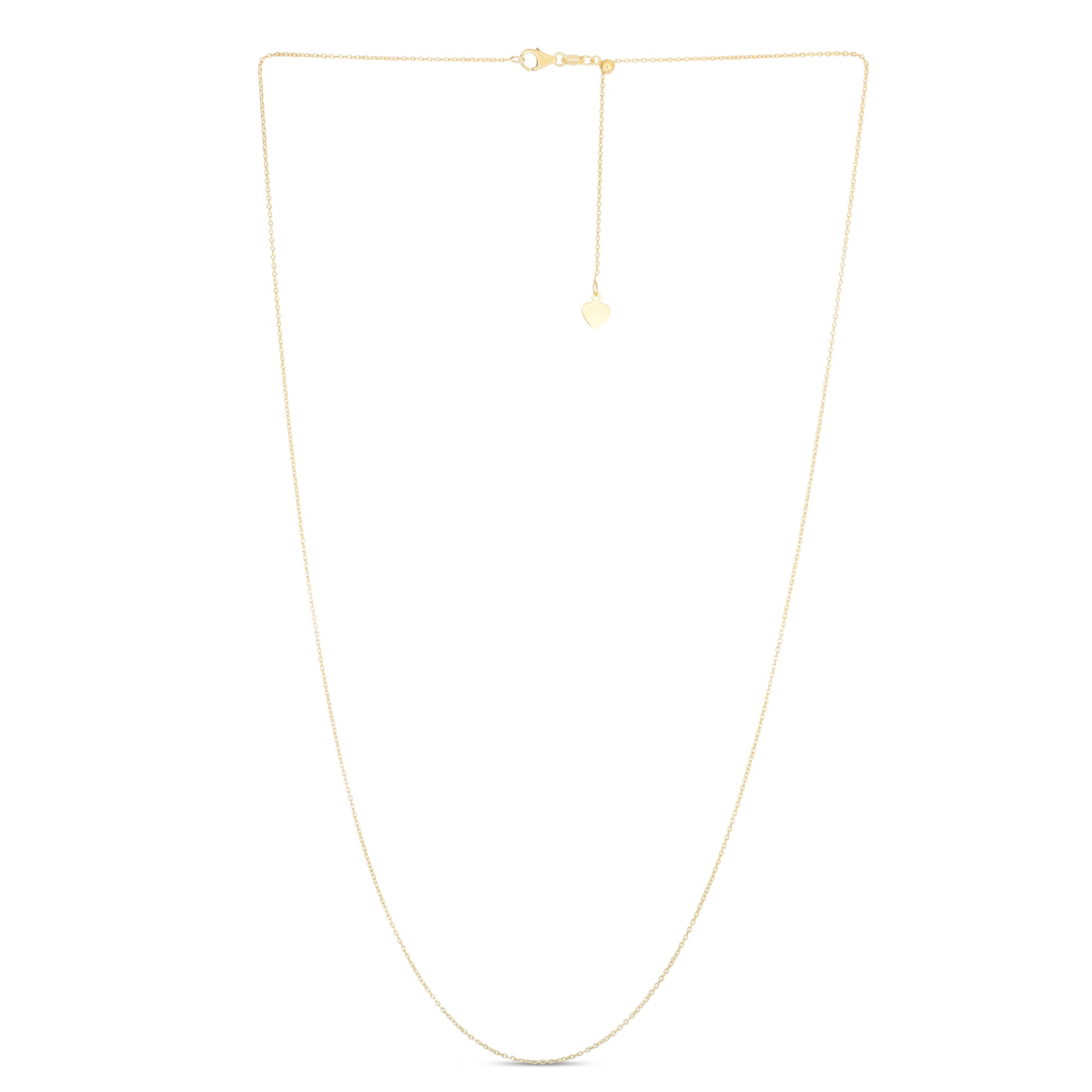 14K Gold 0.97mm Adjustable Cable Chain
