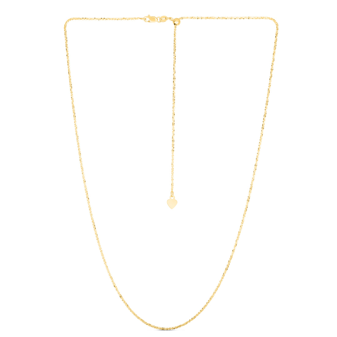 14K Gold 1.2mm Adjustable Sparkle Chain