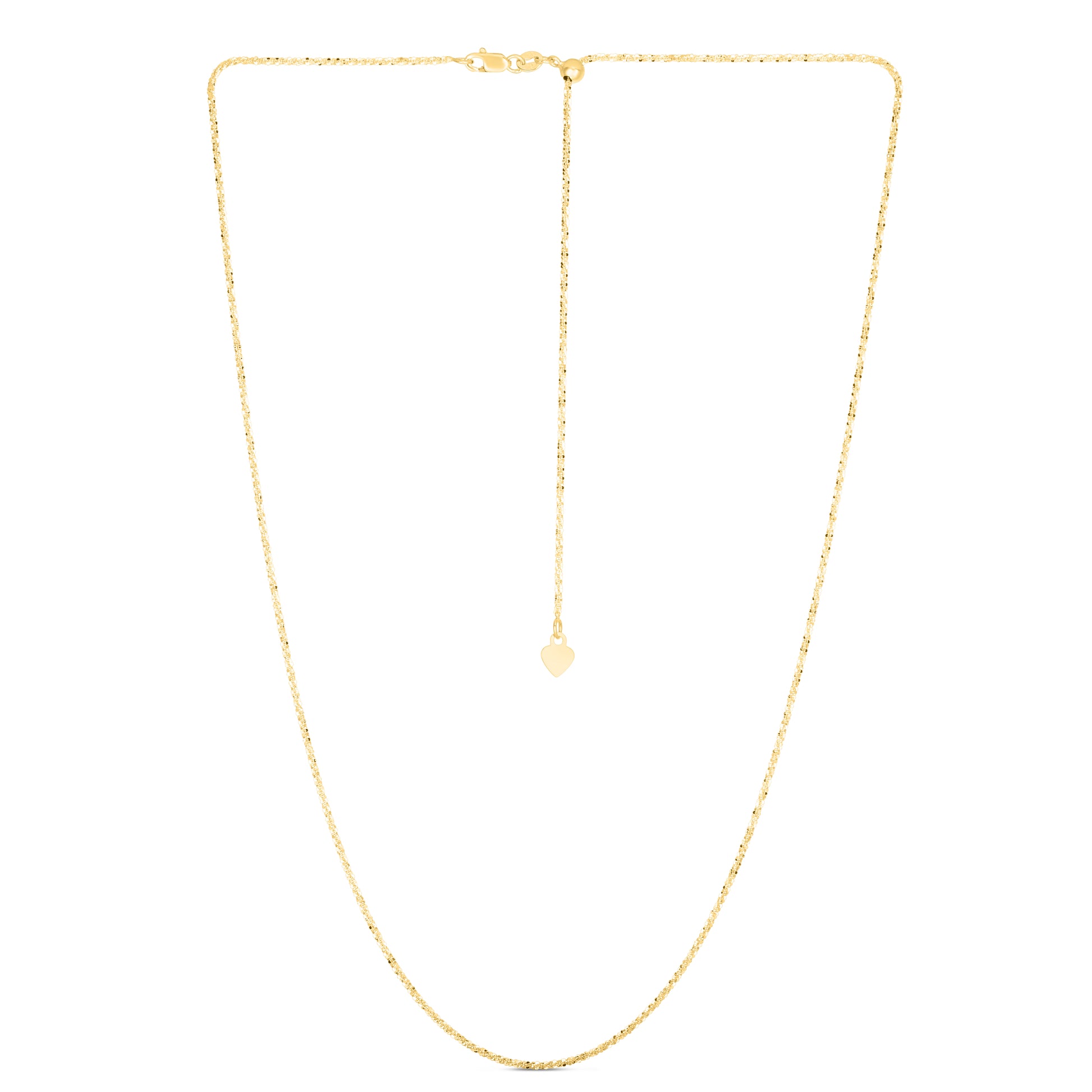 14K Gold 1.2mm Adjustable Sparkle Chain