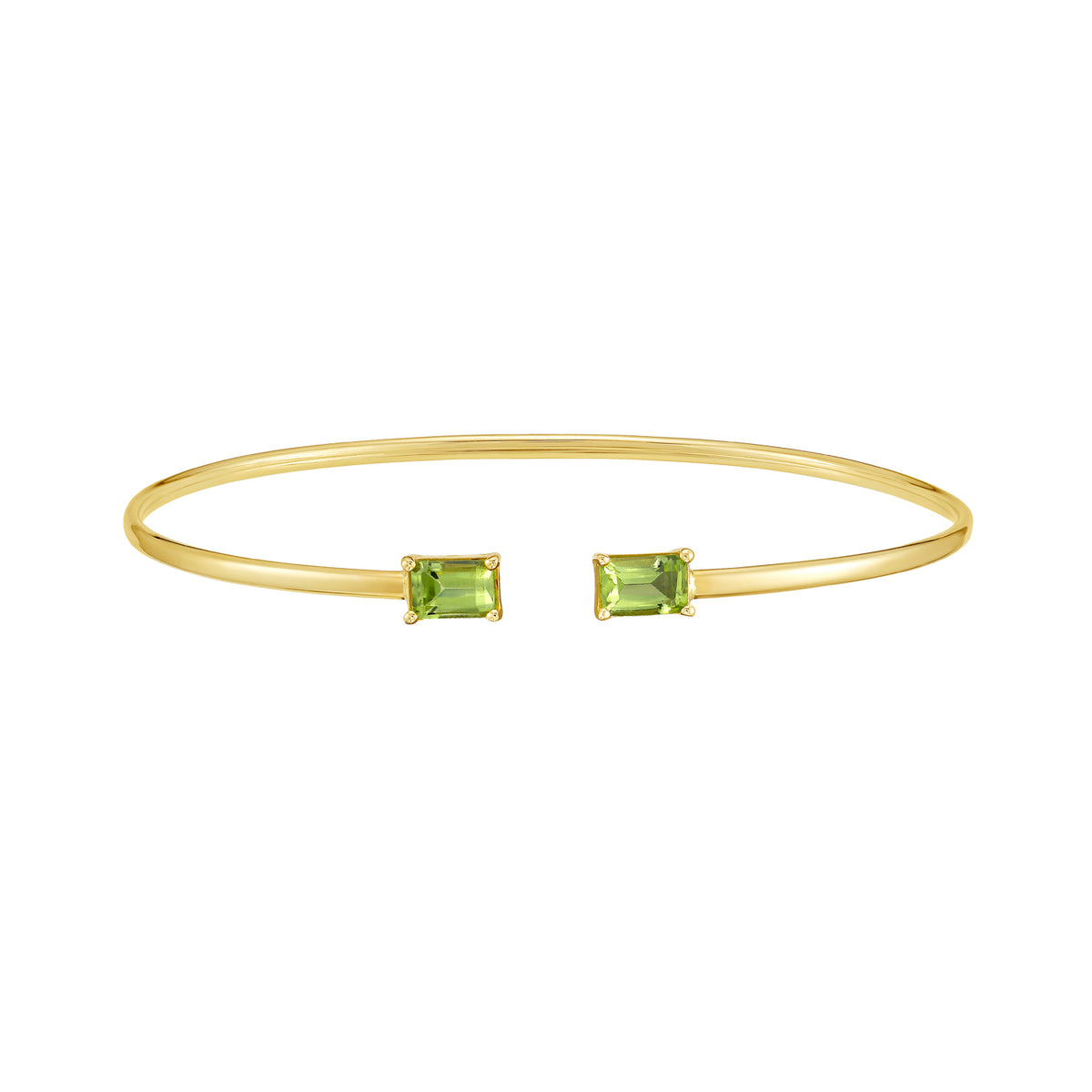 14K Peridot Candy Bangle