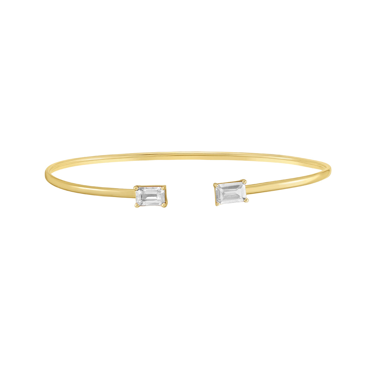 14K White Topaz Candy Bangle