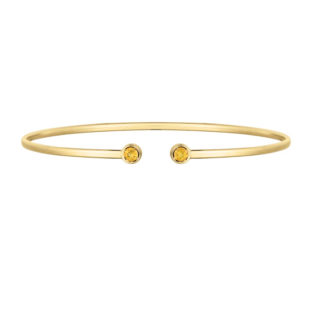 14K Citrine Open Cuff Bangle