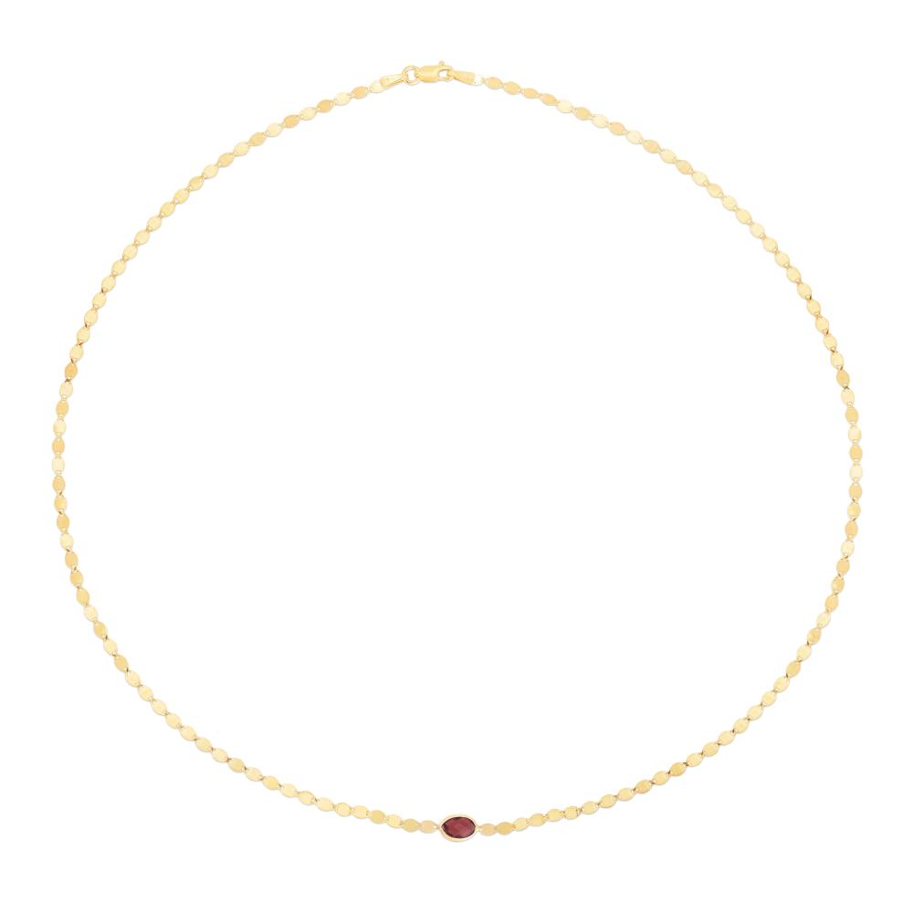 14K Garnet Mirrored Chain Bracelet