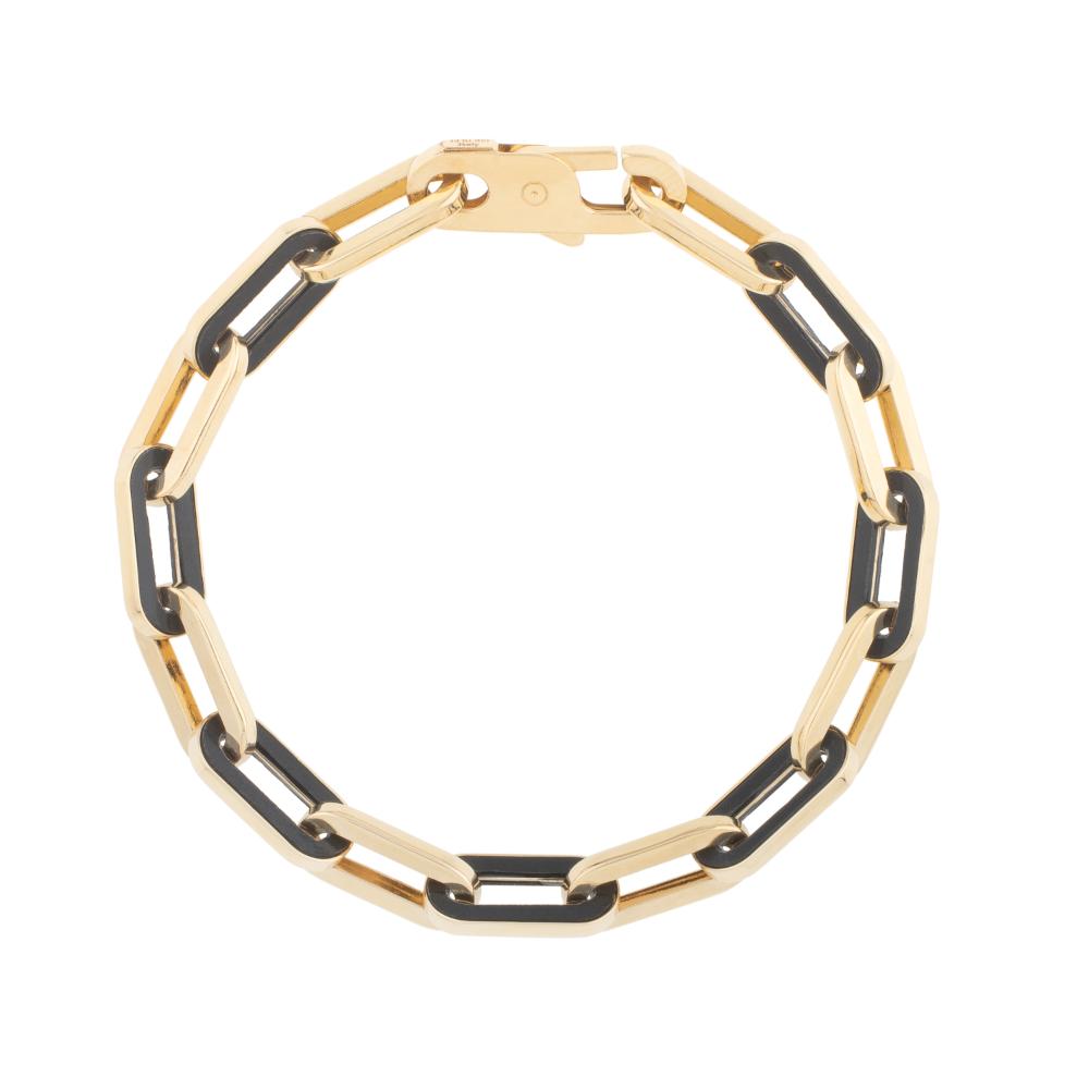14K Onyx Paperclip Gem Link Bracelet