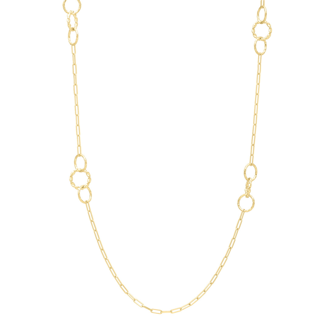 14K Twisted Link Paperclip Necklace