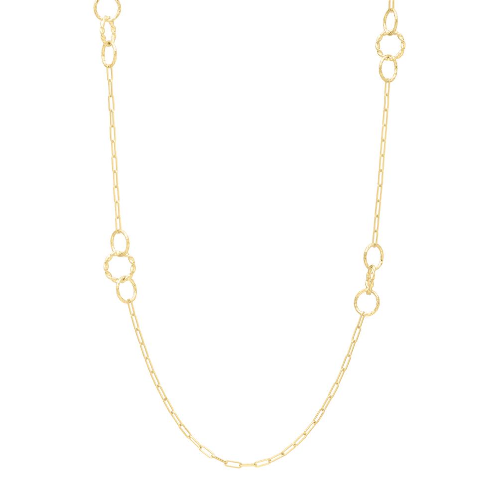 14K Twisted Link Paperclip Necklace
