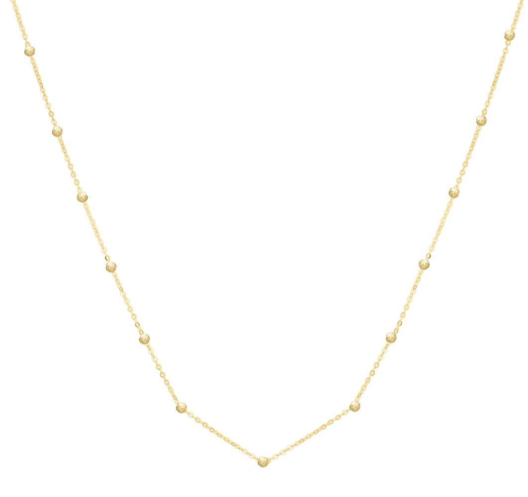 14K Saturn Bead Chain Necklace