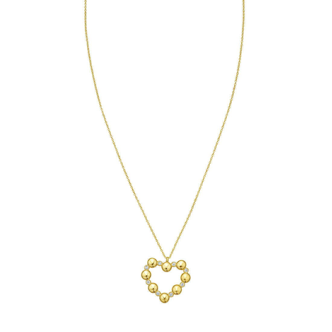14K Diamond Heart Bauble Necklace