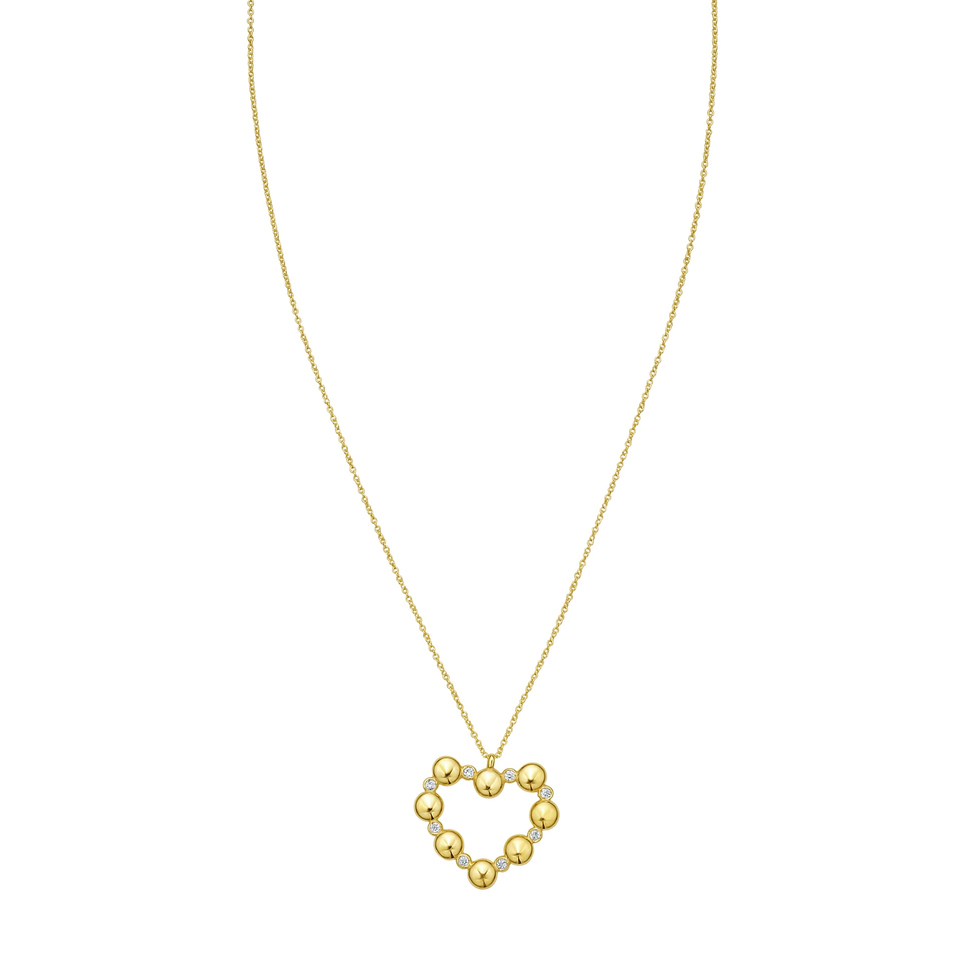 14K Diamond Heart Bauble Necklace