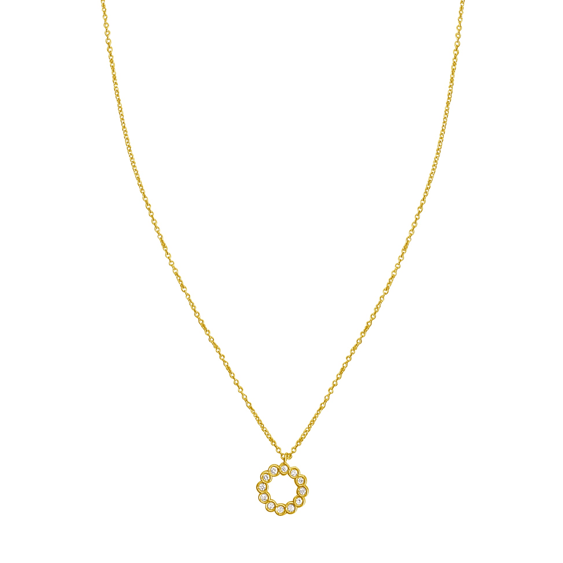 14K Petite Diamond Circle Necklace