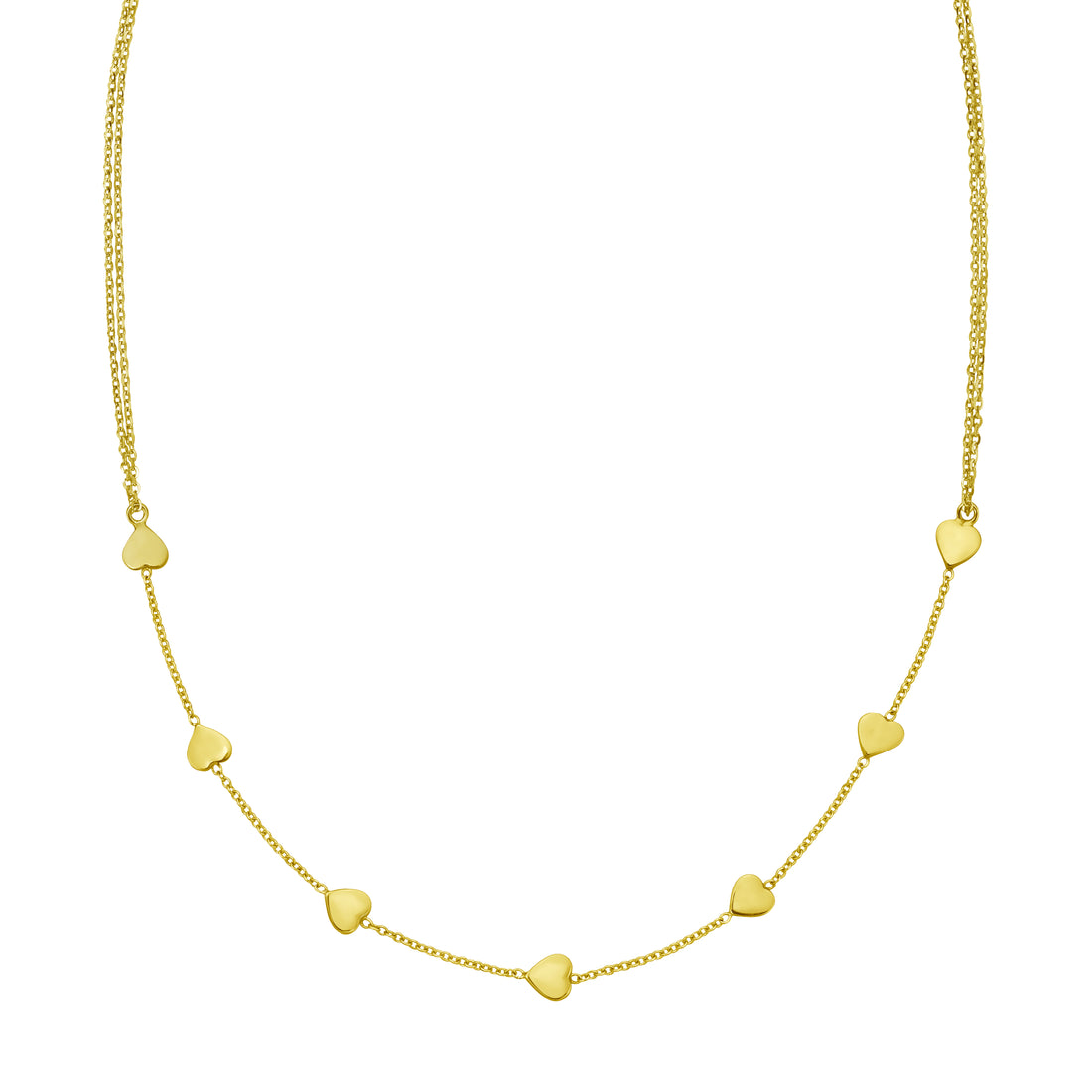 14K Adjustable Heart Link Necklace