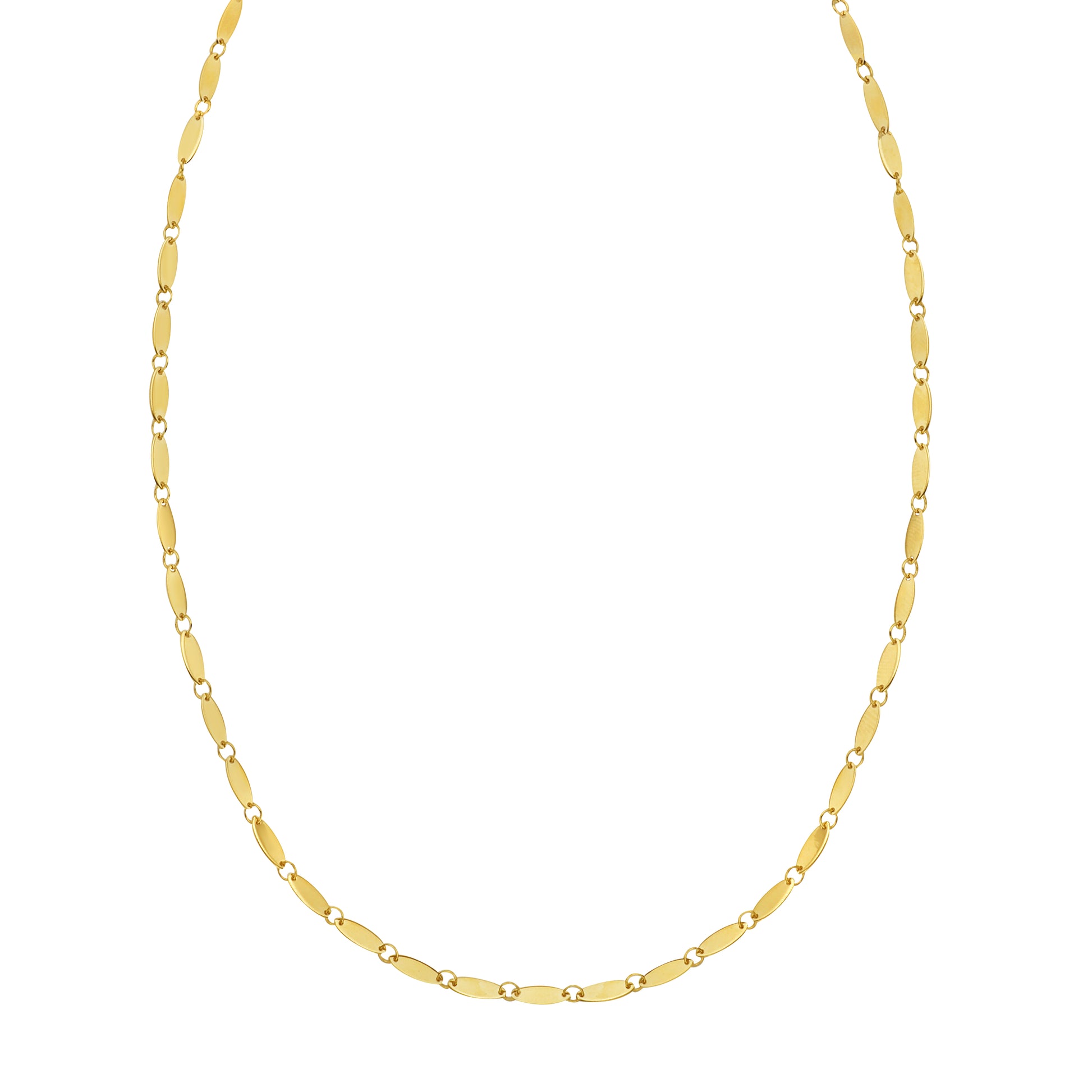 14K Flat Pebble Necklace