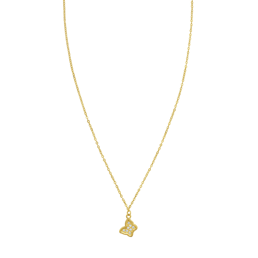 14K Petite Diamond Butterfly Necklace