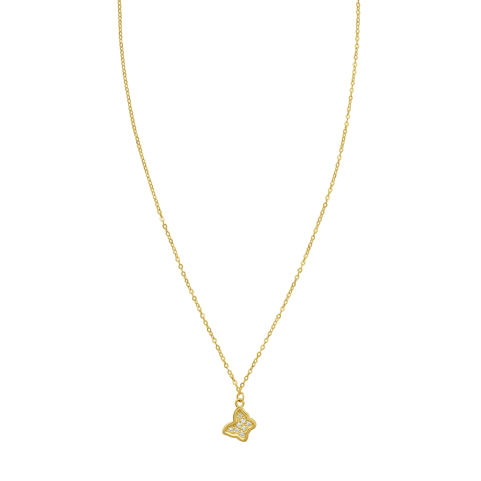 14K Petite Diamond Butterfly Necklace