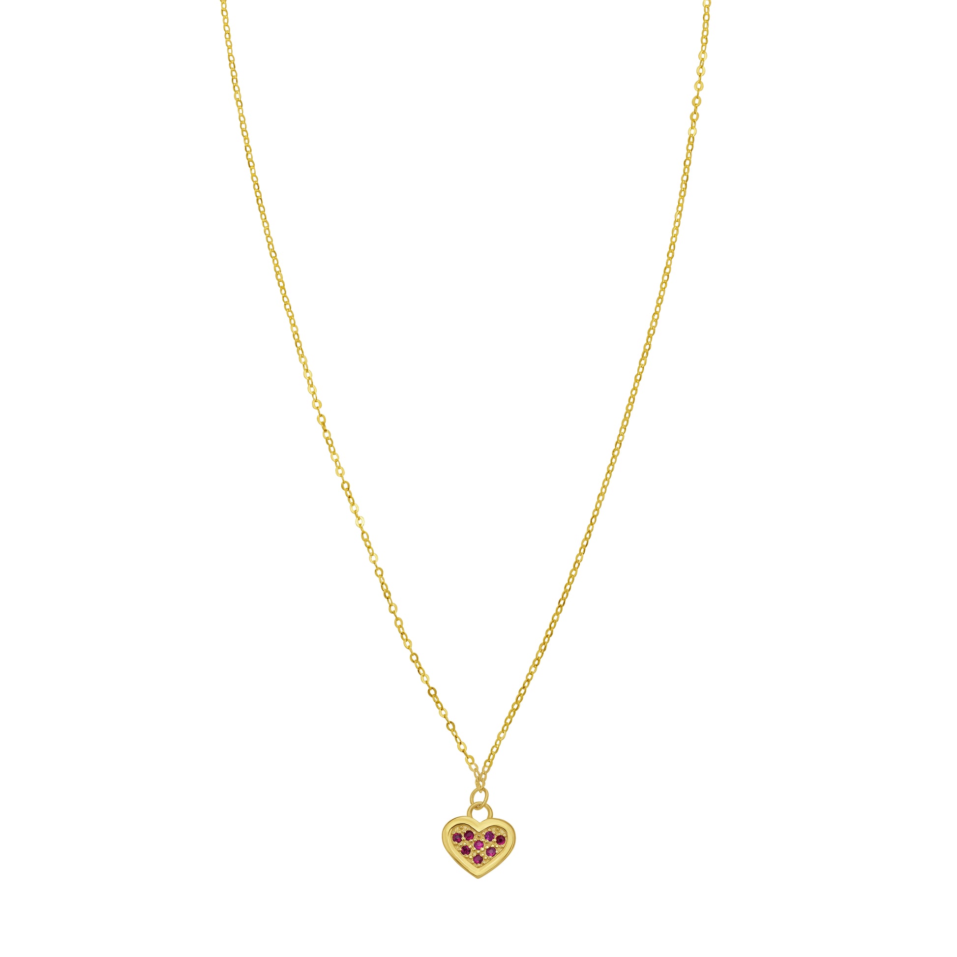 14K Ruby Heart Necklace
