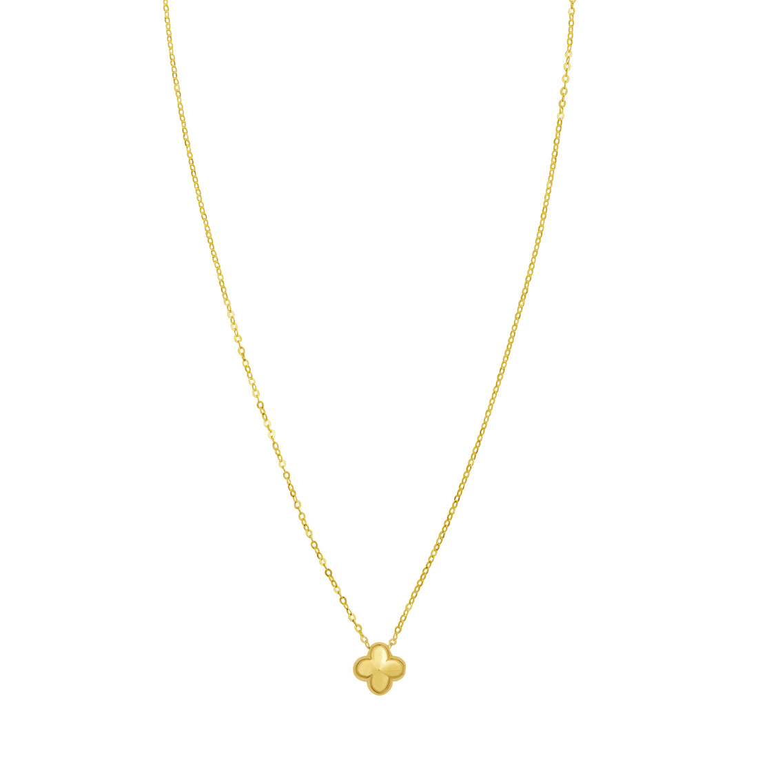 14K Puffed Mini Clover Pendant