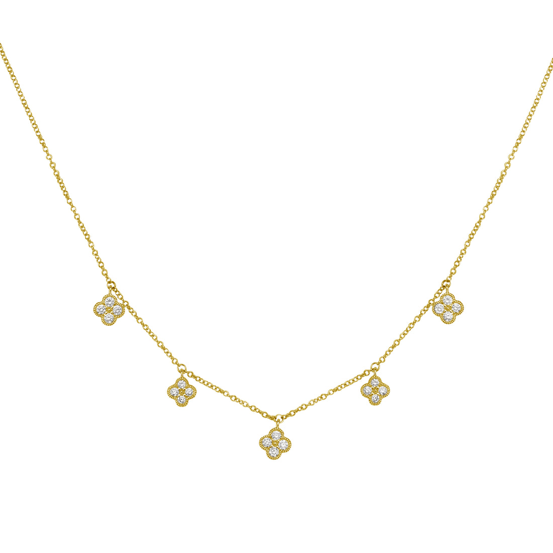 14K Diamond Flower Necklace