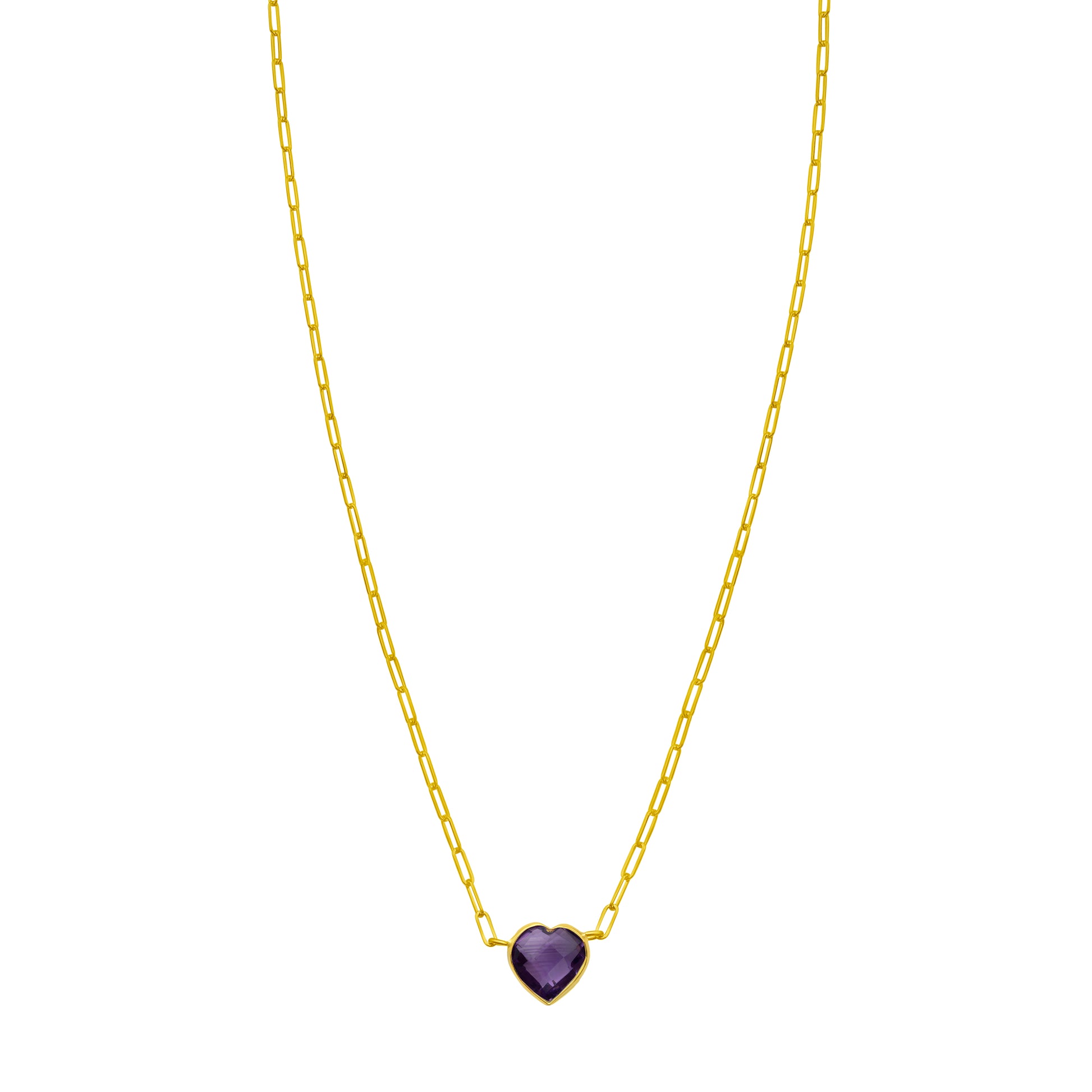 14K Amethyst Heart Necklace