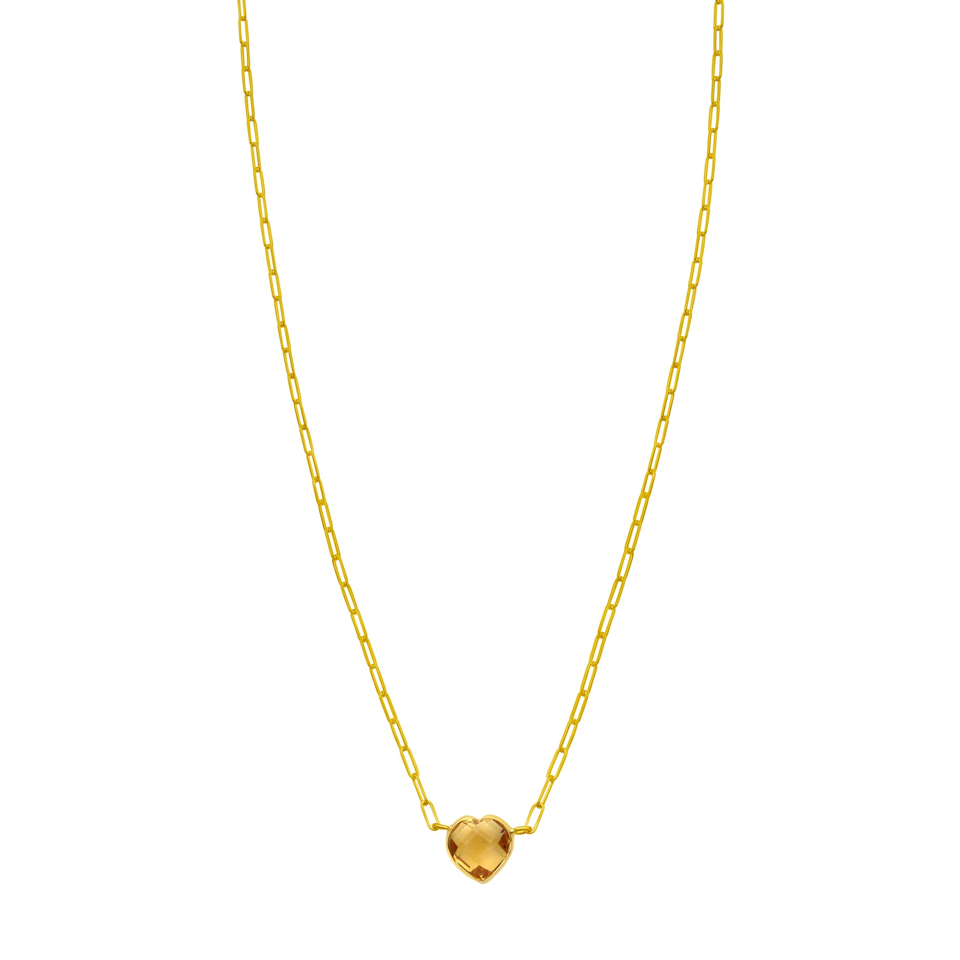 14K Citrine Heart Necklace