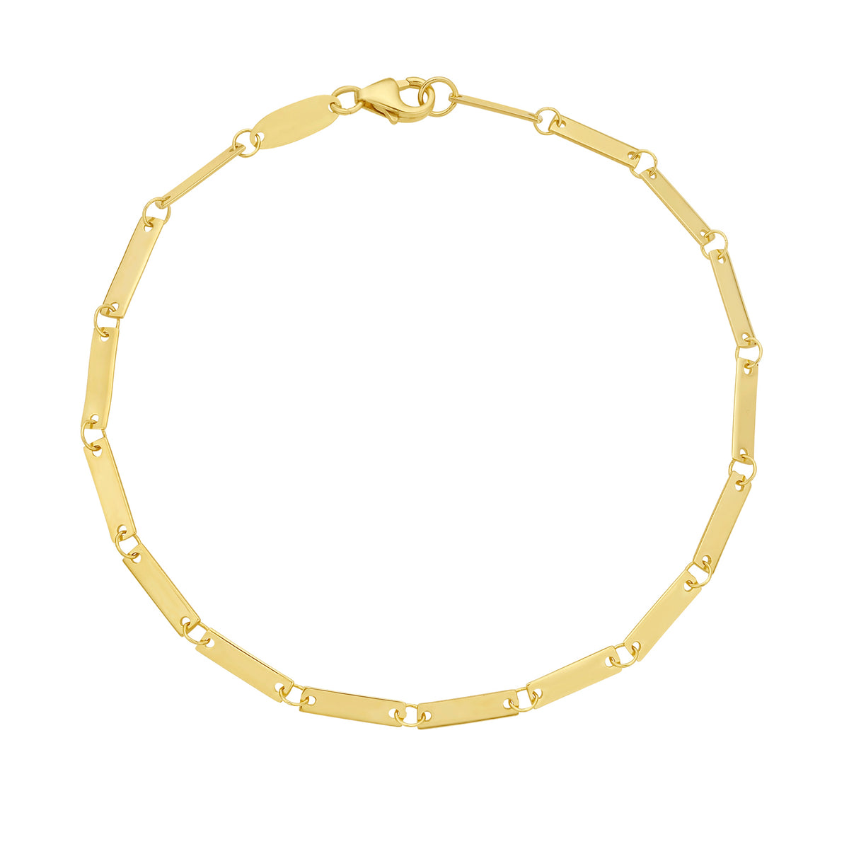 14K Mirror Bar Link Bracelet