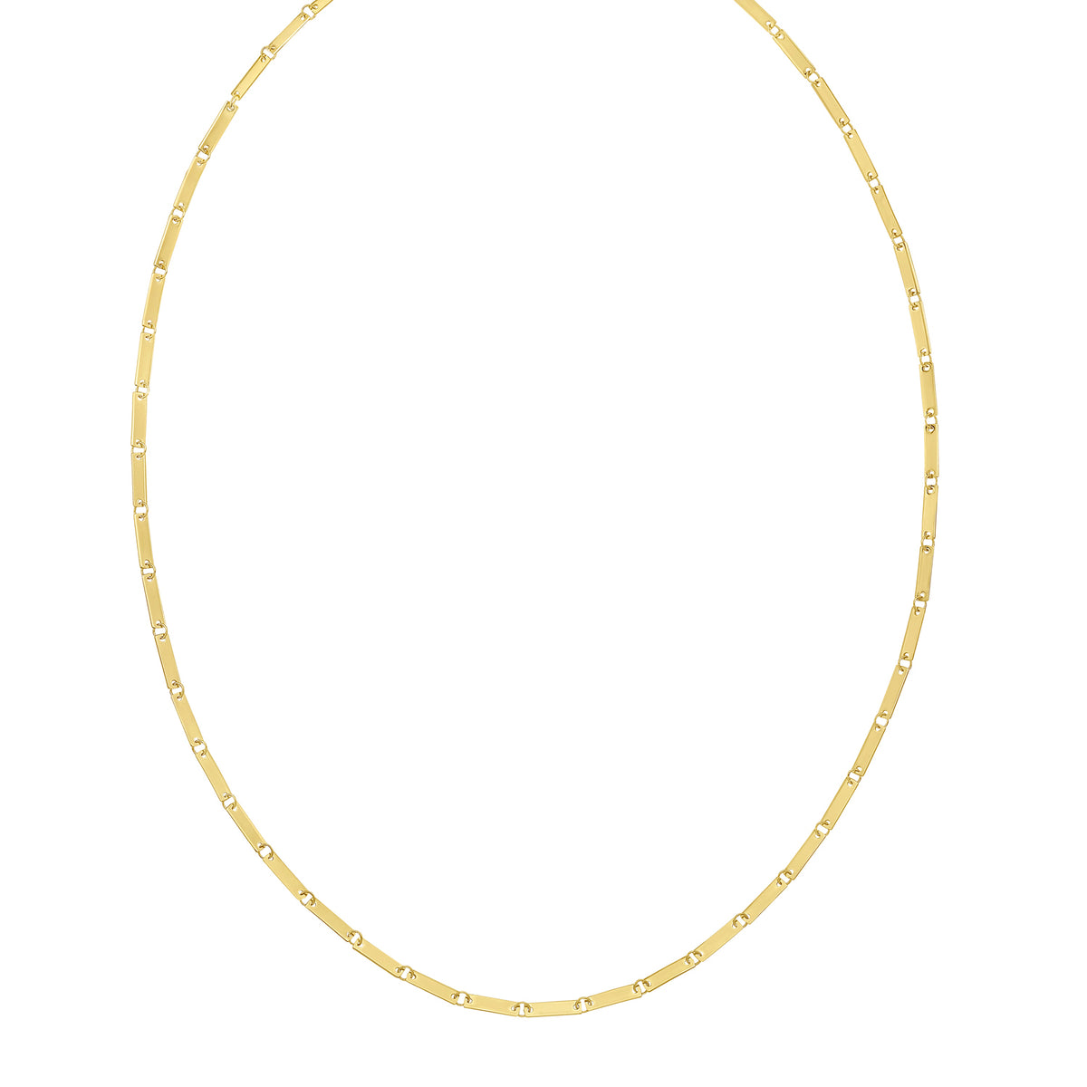 14K Mirror Bar Link Necklace