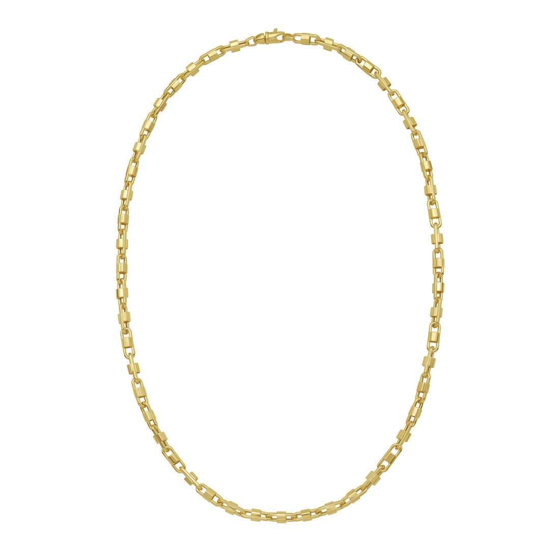14K Gold Square Byzantine Necklace
