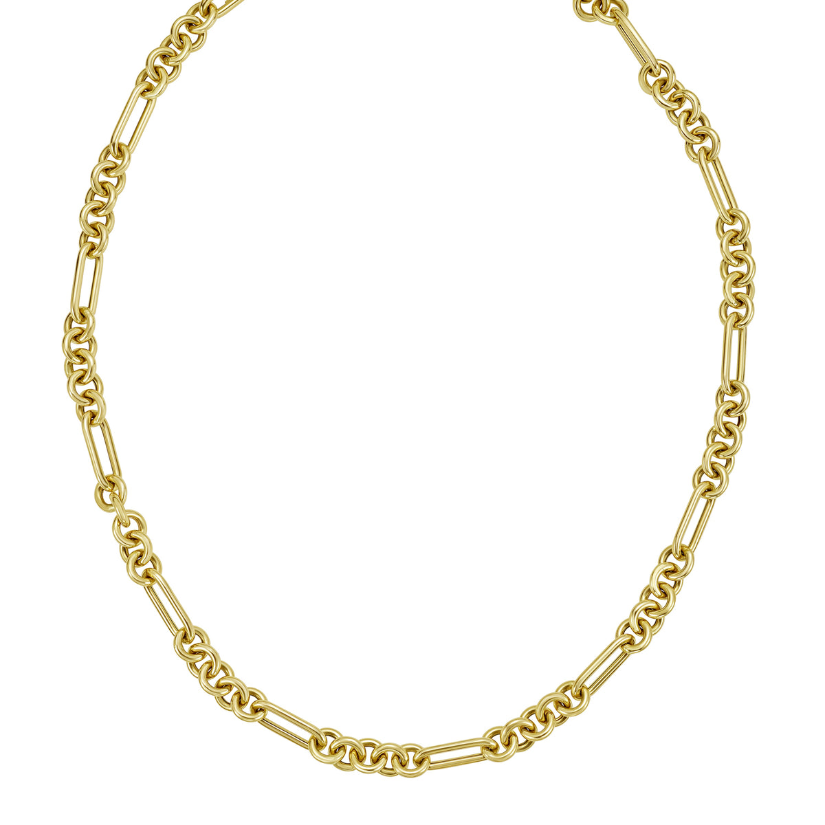 14K Fashion Figaro Link Necklace