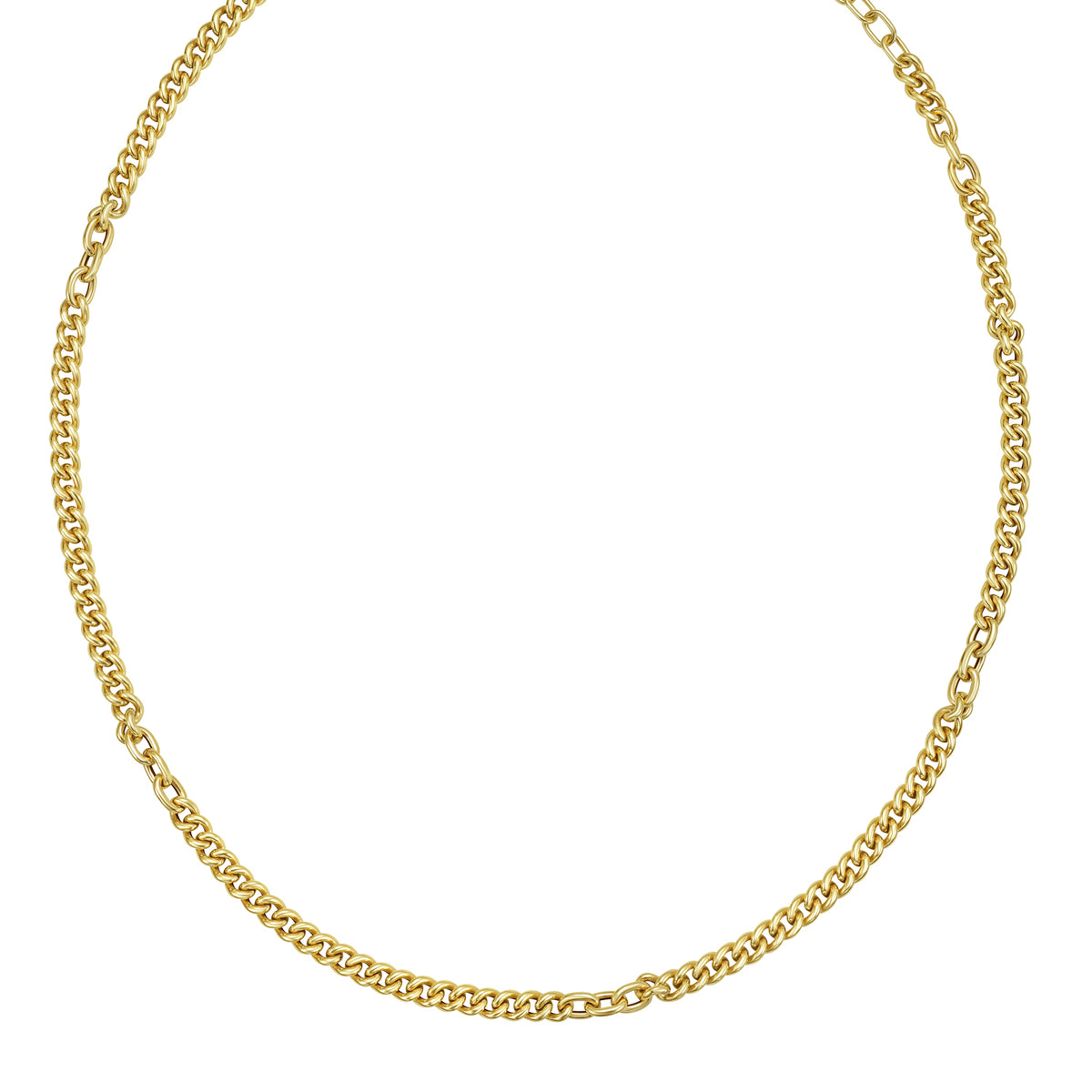 14K Small Paperclip & Curb Link Necklace