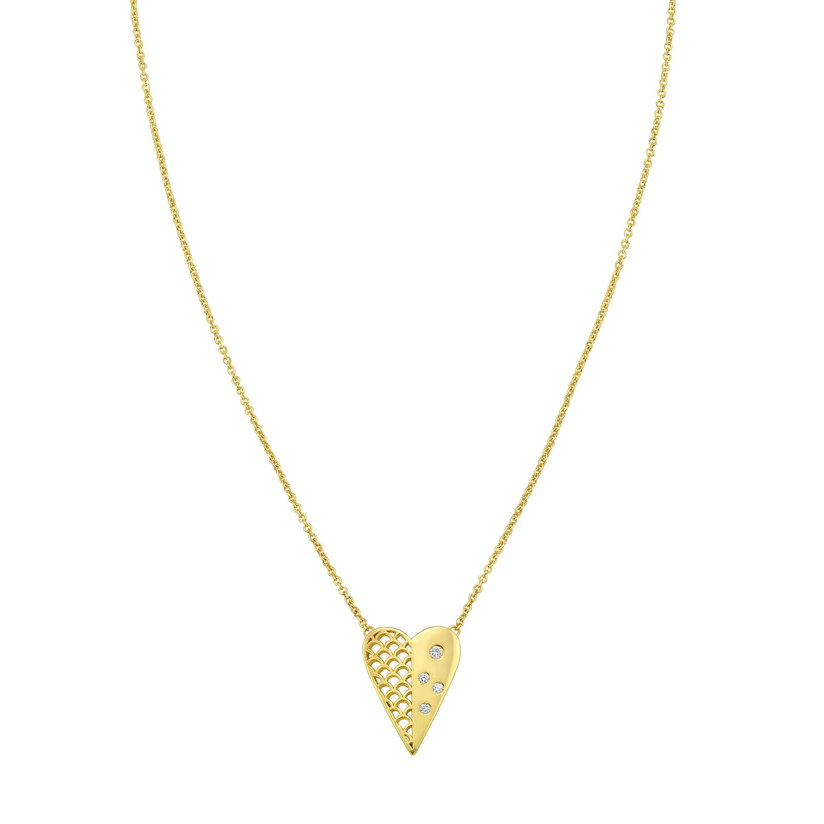14K Diamond VannÃ¨rie Heart Necklace